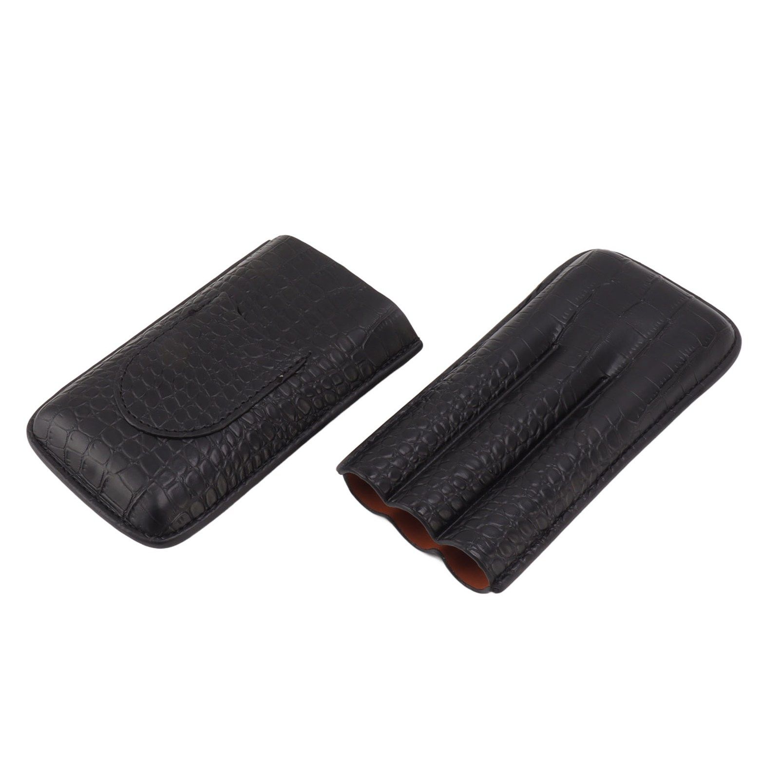 Portable Cigar Case 3 Holder Leather Humidor Box Cigar Moisturizing Protection view 3
