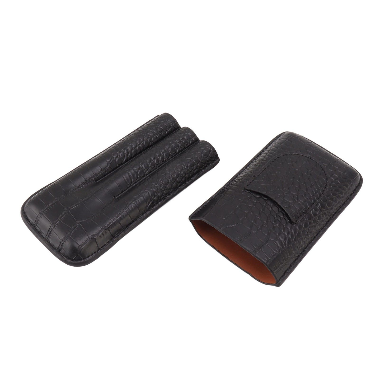 Portable Cigar Case 3 Holder Leather Humidor Box Cigar Moisturizing Protection view 5