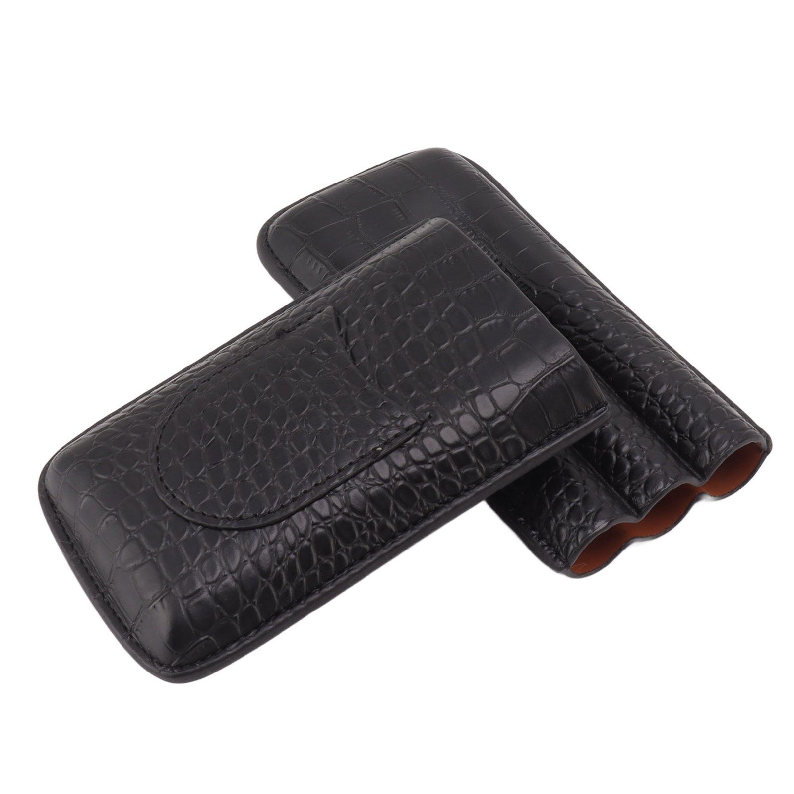 Portable Cigar Case 3 Holder Leather Humidor Box Cigar Moisturizing Protection view 6