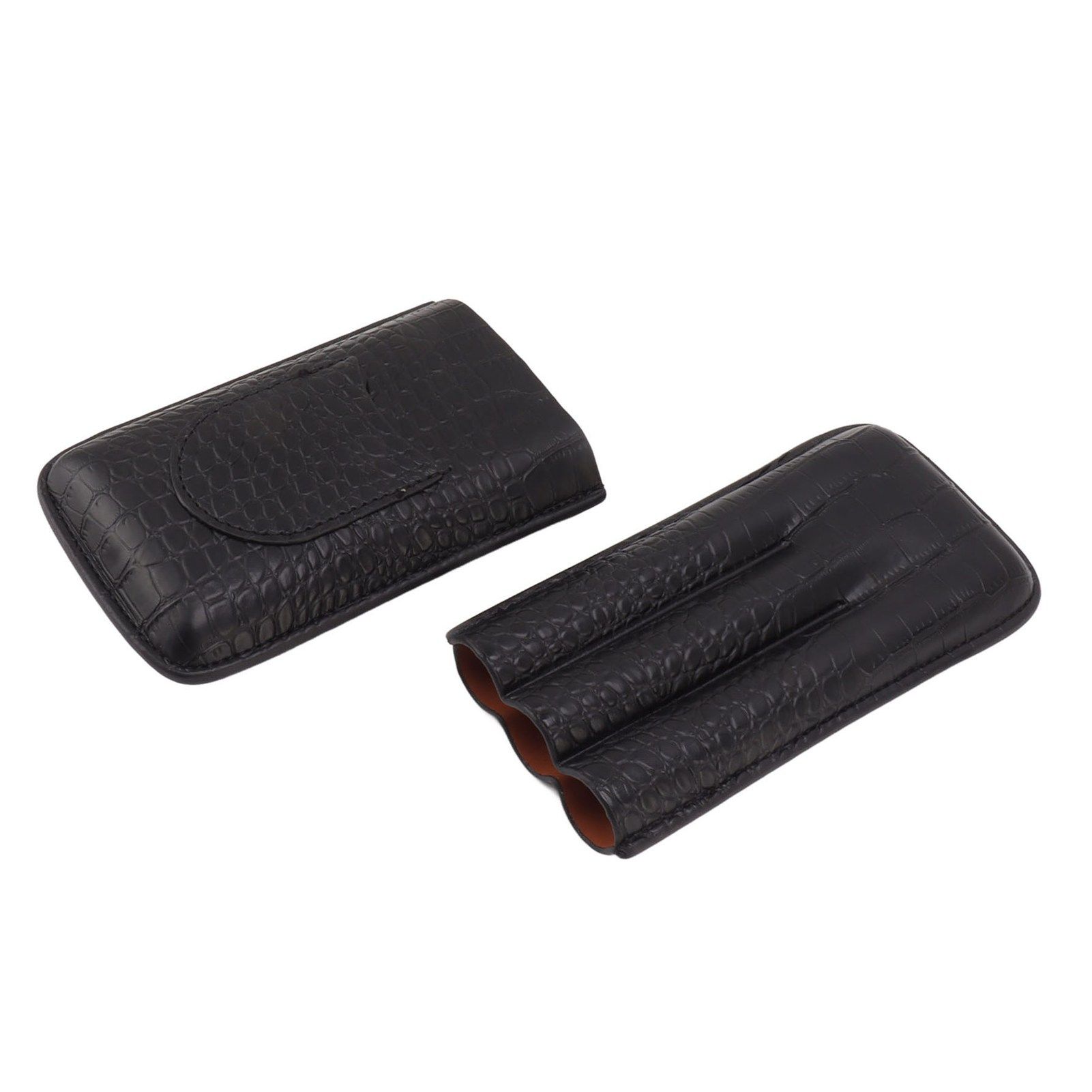 Portable Cigar Case 3 Holder Leather Humidor Box Cigar Moisturizing Protection view 9