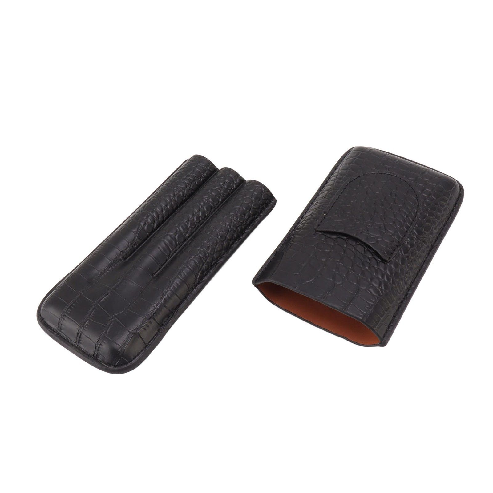 Portable Cigar Case 3 Holder Leather Humidor Box Cigar Moisturizing Protection view 10