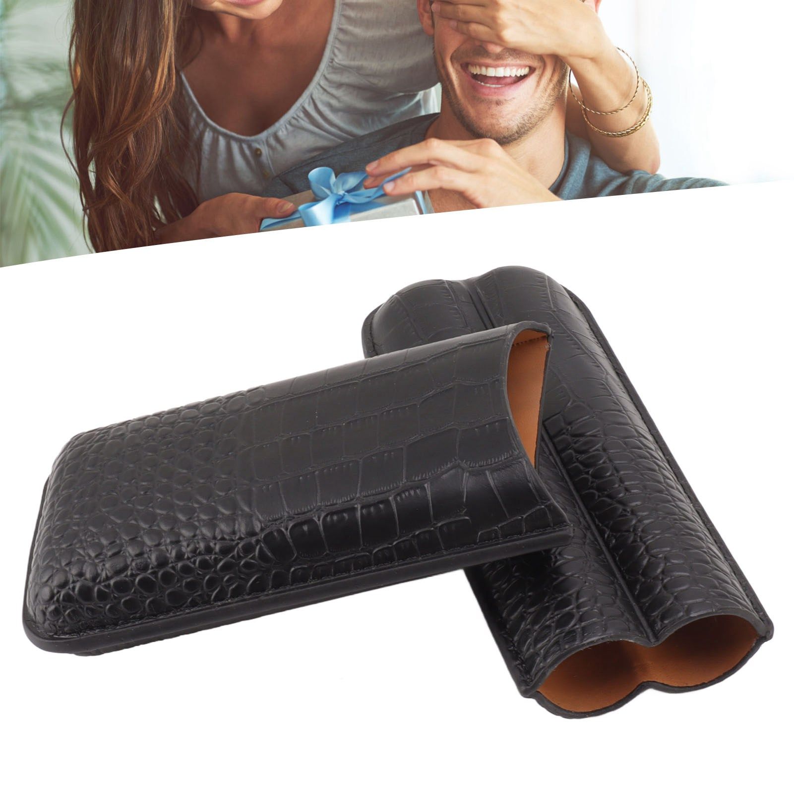 Portable Cigar Bag 2 Holder Leather Humidor Box Storage Case for Protection view 11