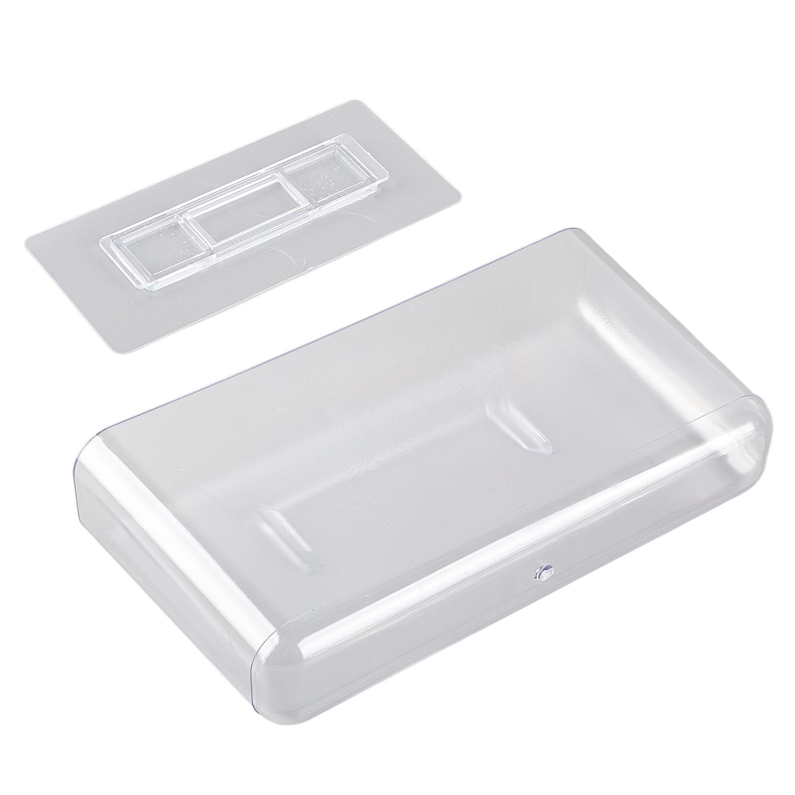 Adhesive Storage Bin Transparent Plastic Wall Mounted Floating Storage Holder