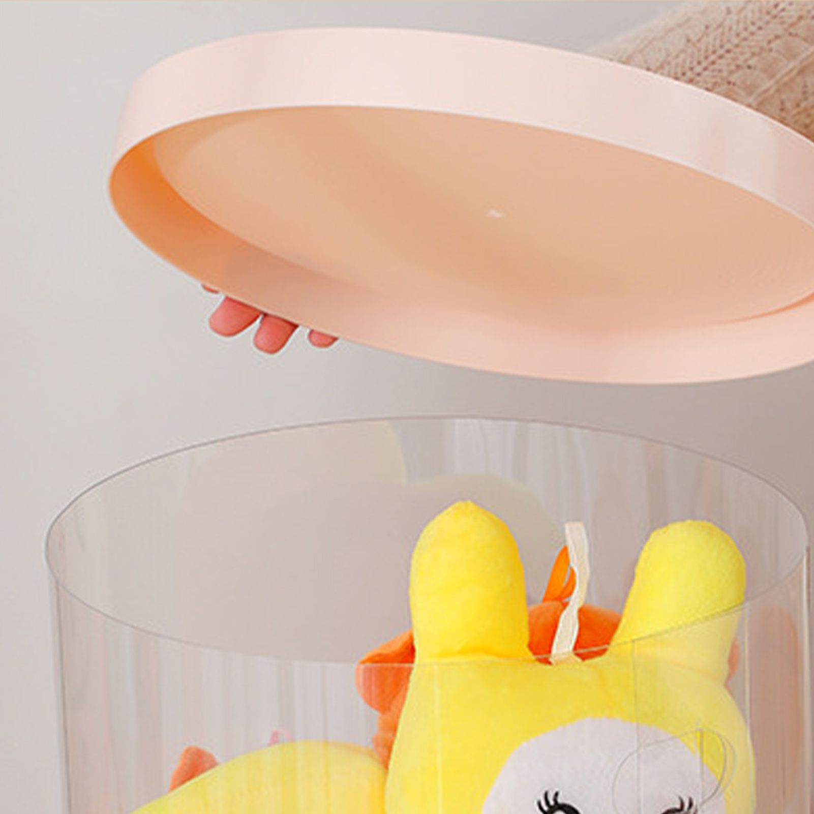 Doll Storage Bucket Transparent Rotatable PVC 26cm Stuffed Animal Storage view 12