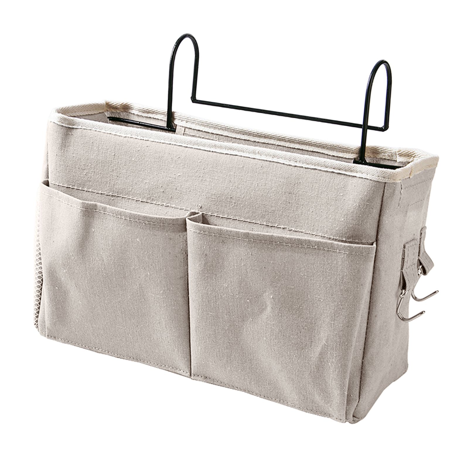 Nightstand Hanging Bag Cotton Linen Bedside Storage Pocket Organizer Basket view 2
