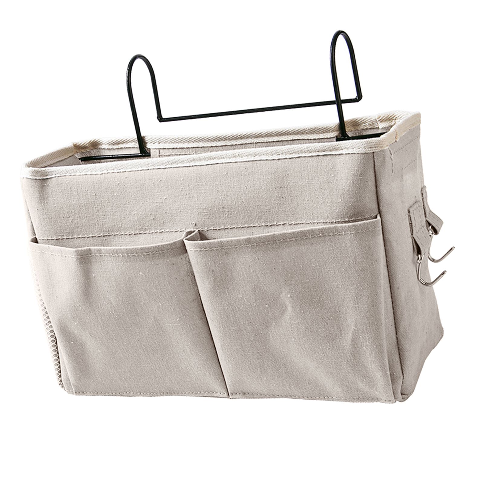Nightstand Hanging Bag Cotton Linen Bedside Storage Pocket Organizer Basket view 3