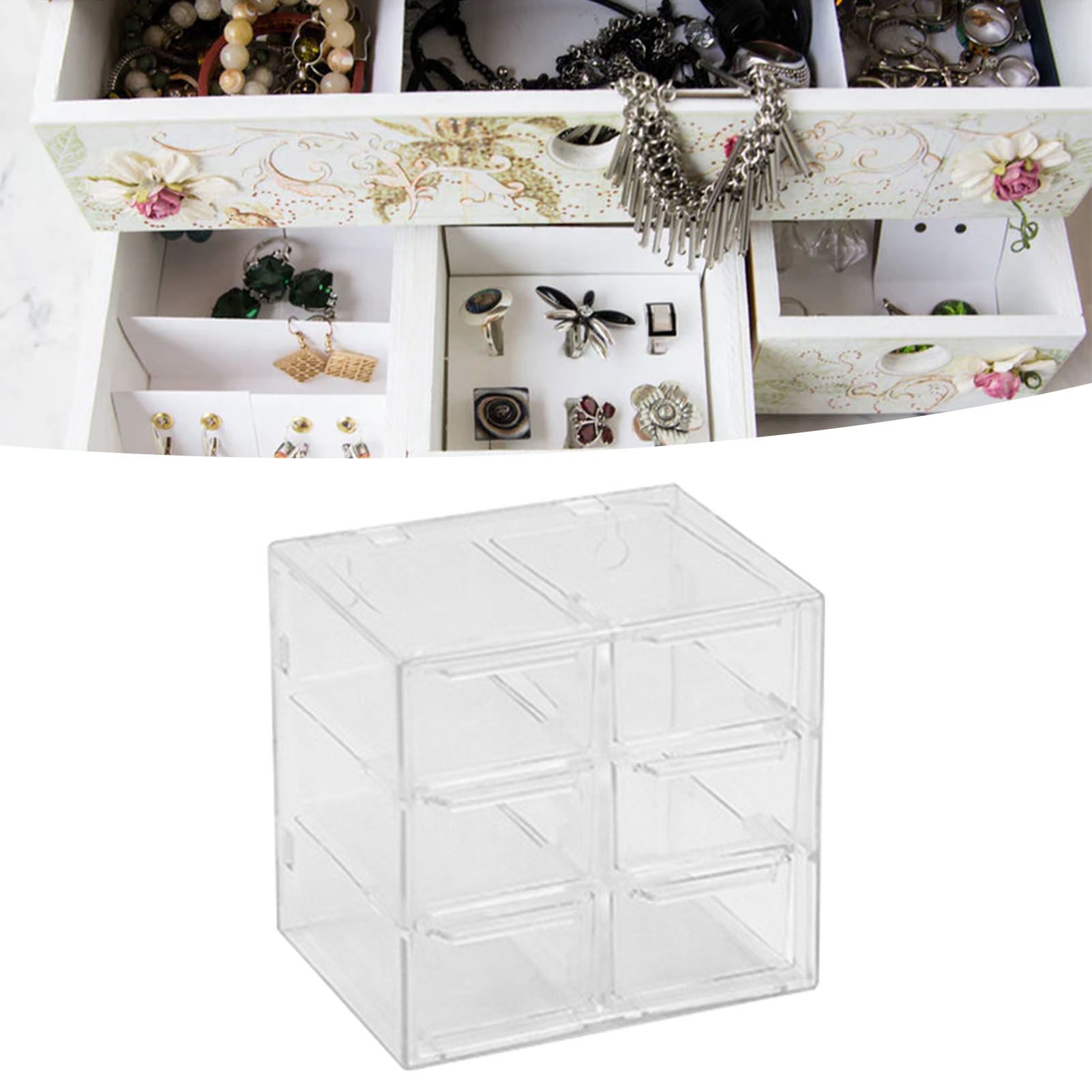 Grid Storage Box Dustproof Transparent Plastic Container Organizer for Jewelry view 6