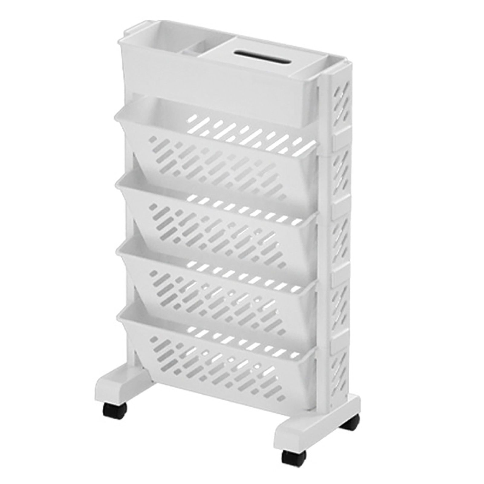 Movable Bookshelf Large Capacity Rotatable Removable Plastic Practical Rolling