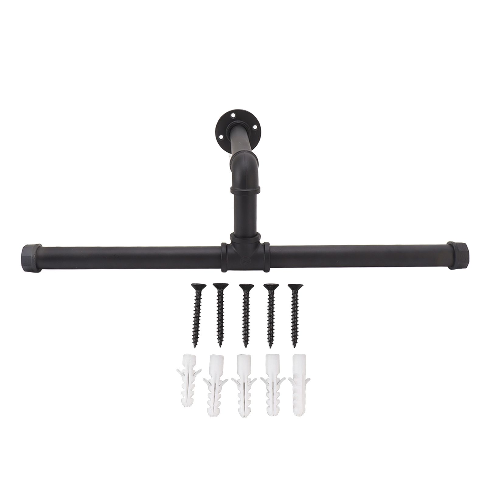 Wall Mount Clothes Rack Floating Iron Pipe Coat Hat Rack Multifunctional view 3