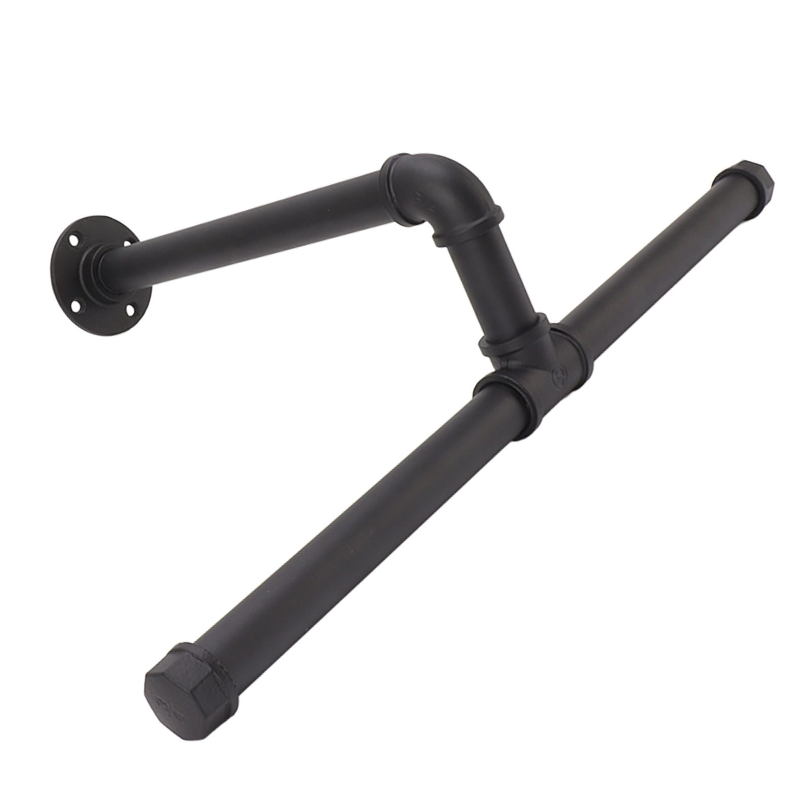 Wall Mount Clothes Rack Floating Iron Pipe Coat Hat Rack Multifunctional view 13