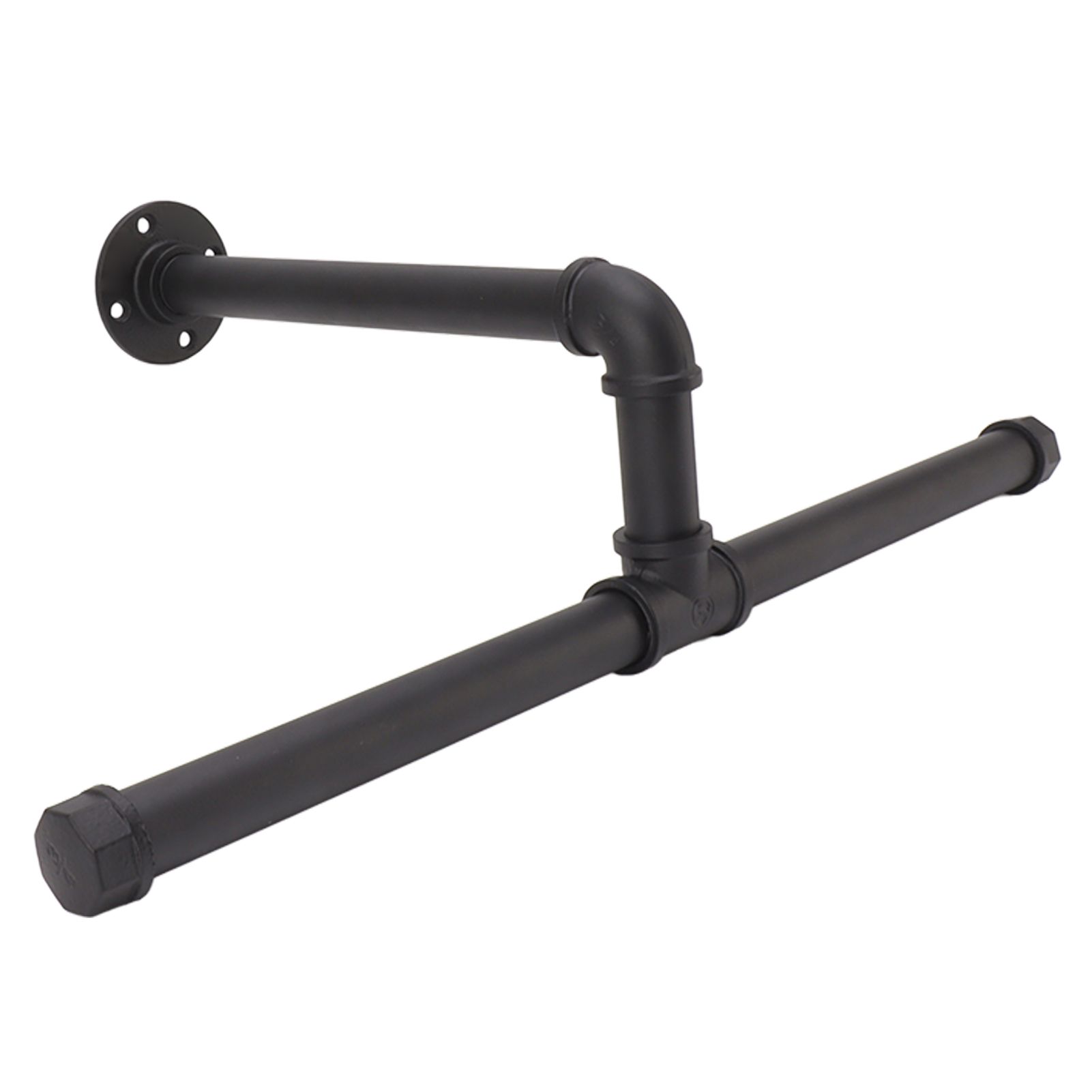 Wall Mount Clothes Rack Floating Iron Pipe Coat Hat Rack Multifunctional view 14