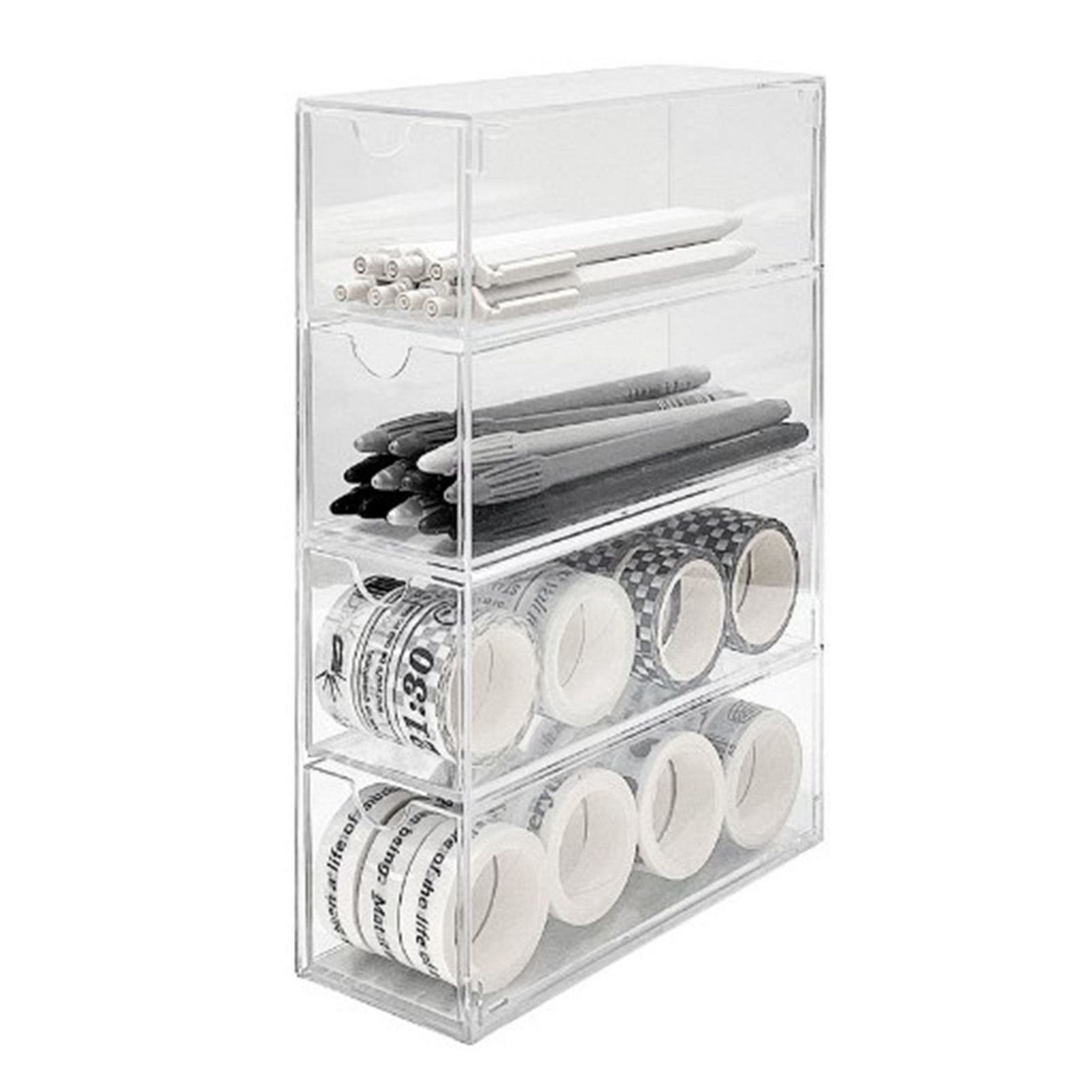 Glasses Storage Box 4 Layers Stackable Transparent Sunglasses Display