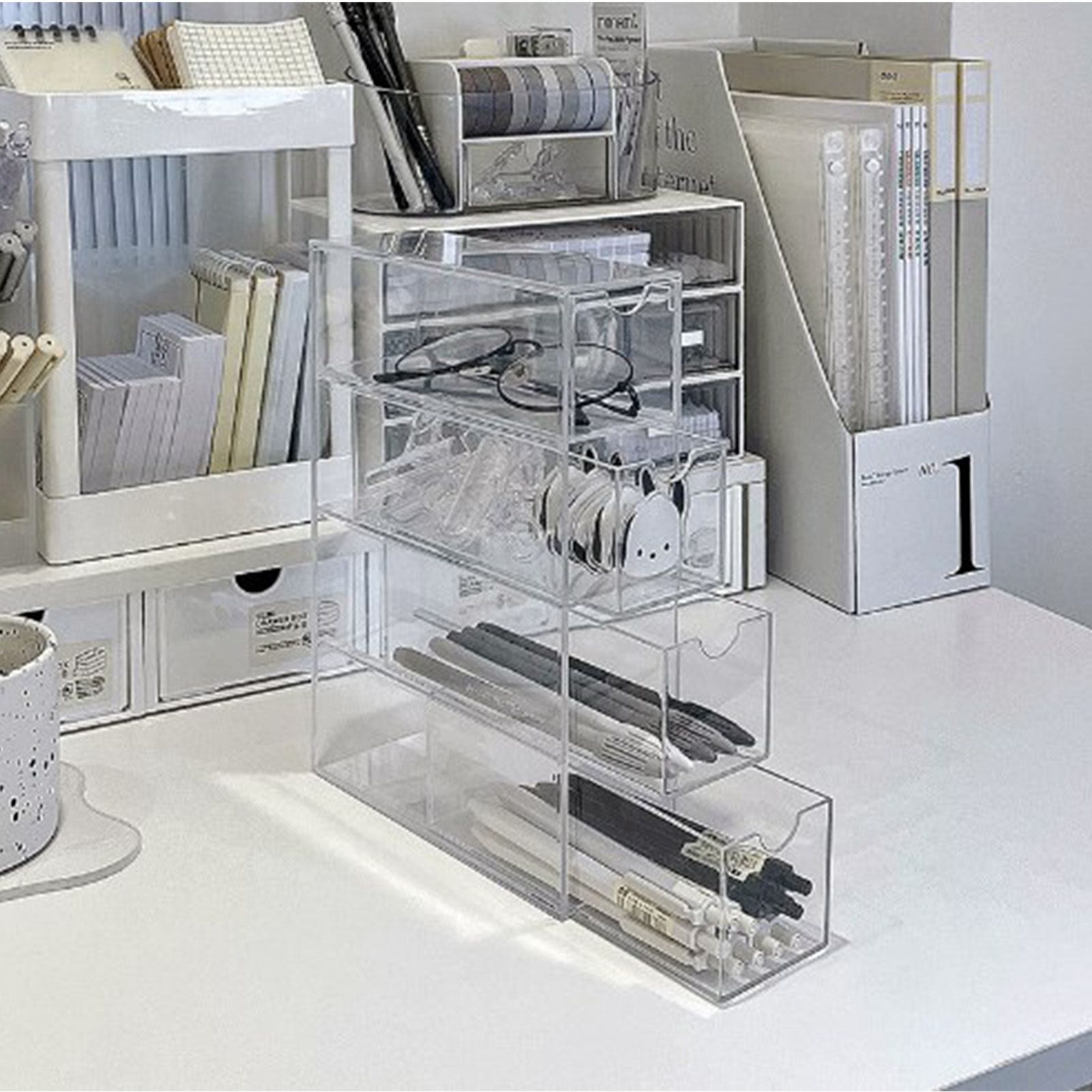 Glasses Storage Box 4 Layers Stackable Transparent Sunglasses Display view 15