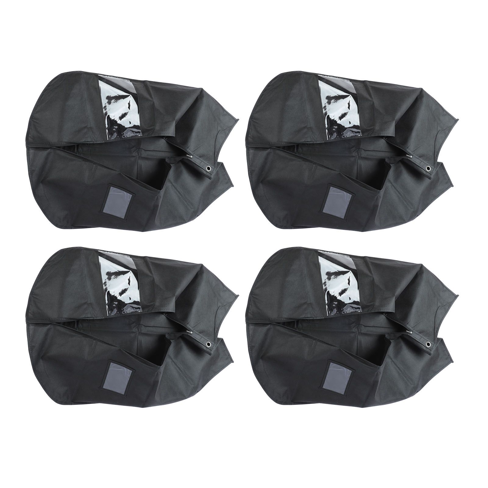 4pcs Garment Bags Waterproof Dustproof Thickened Suit Bag with Transparent view 5