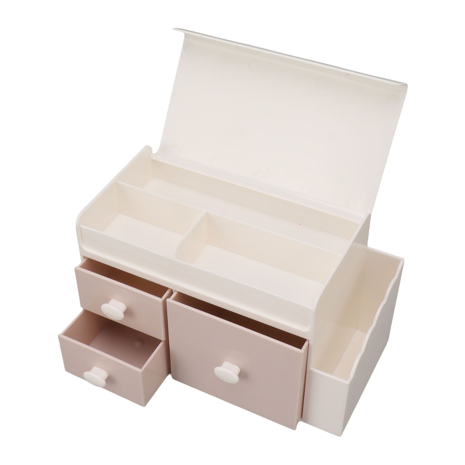 Desktop Storage Box with 3 Drawers Side Holder Plastic Container for Cosmetic view 5