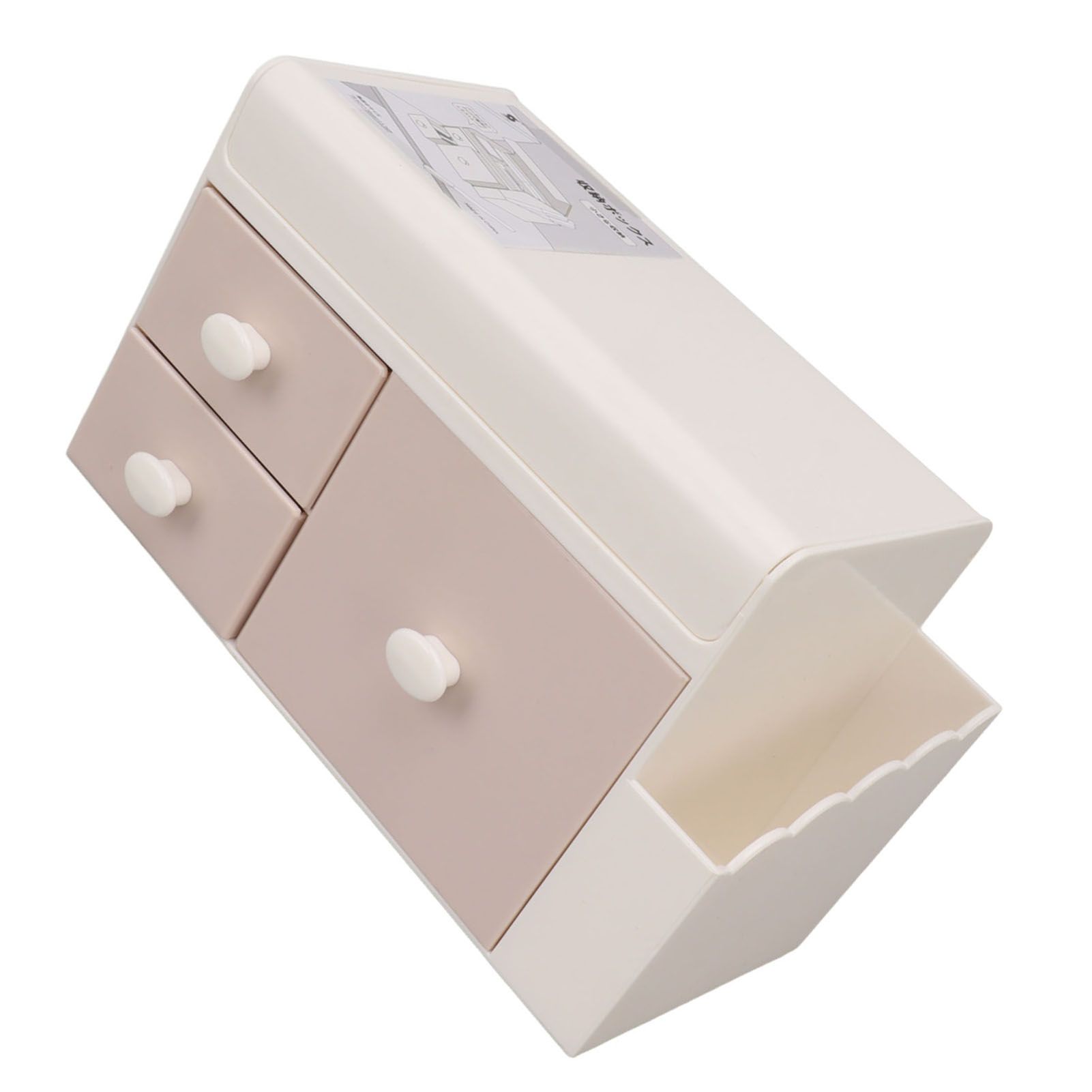 Desktop Storage Box with 3 Drawers Side Holder Plastic Container for Cosmetic view 15