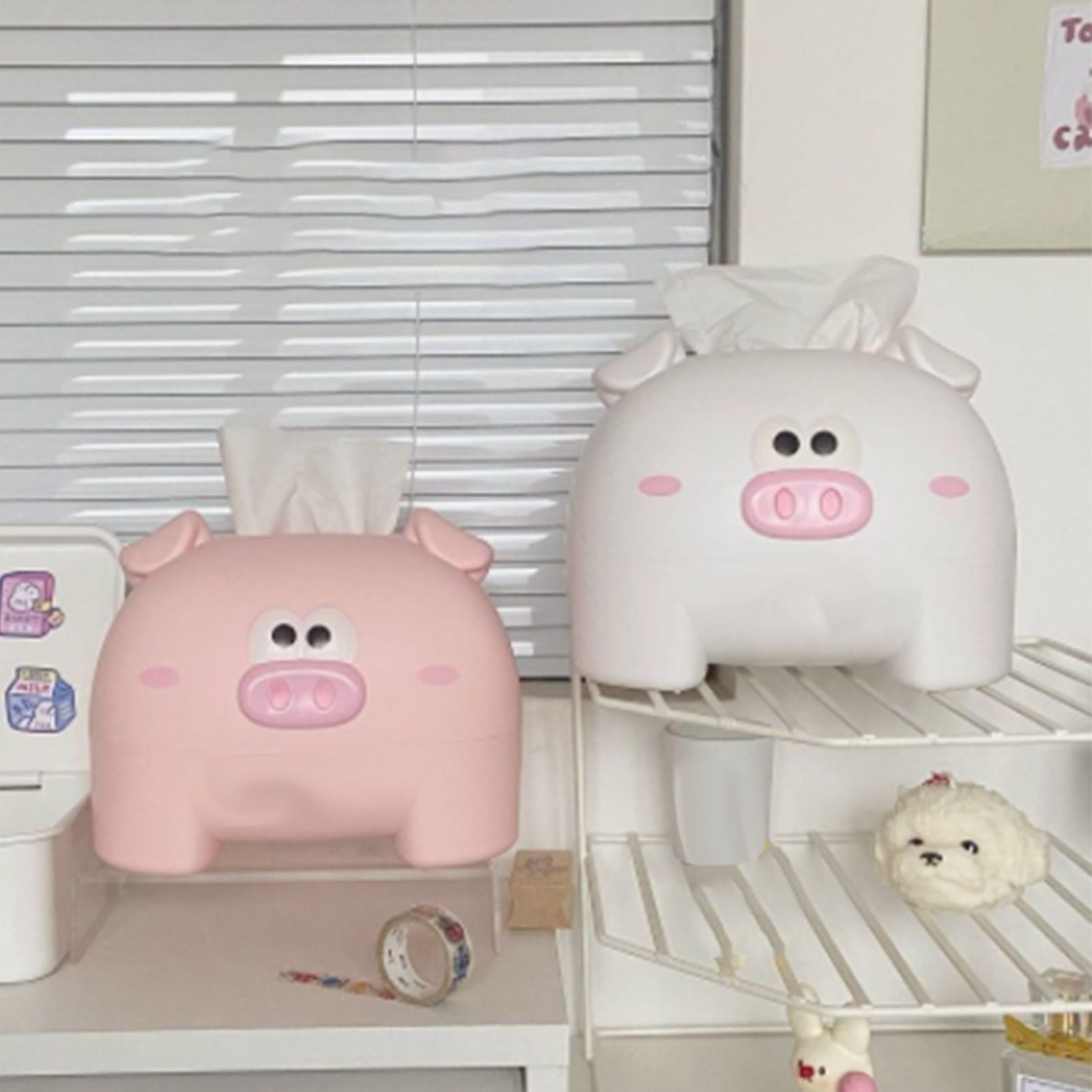 Cute Tissue Storage Box Pig Shaped Decorative Towel Napkin Container Case For view 14
