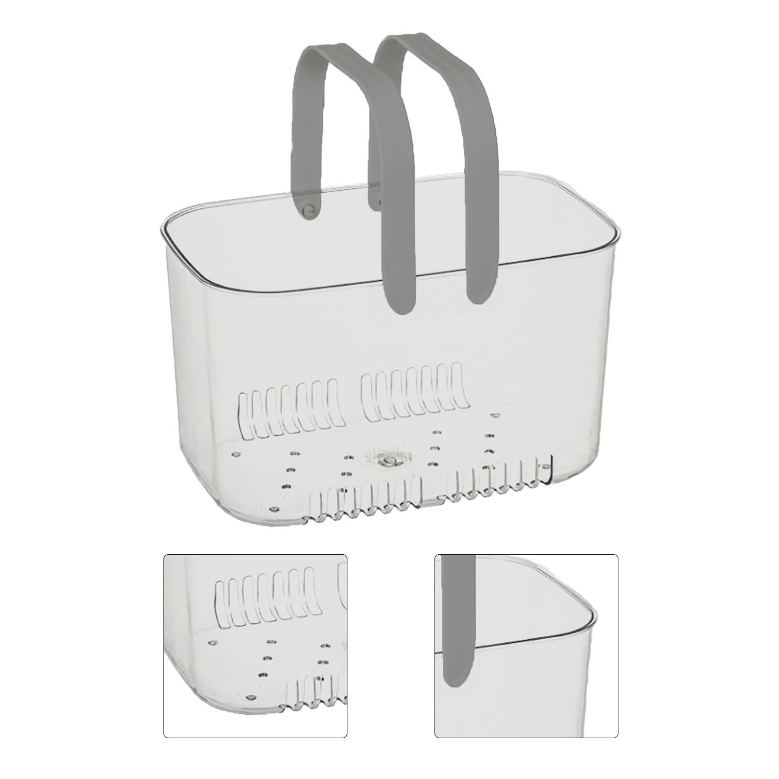 Clear Hand Basket Comfortable Handle Ventilation Holes Easy Access Versatile view 4