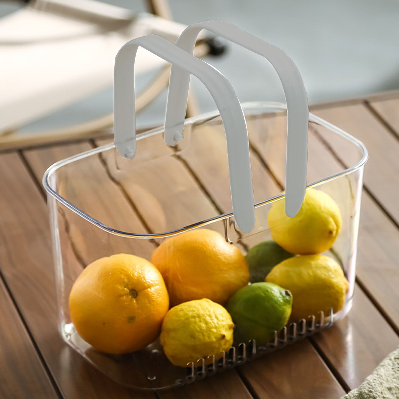Clear Hand Basket Comfortable Handle Ventilation Holes Easy Access Versatile view 6
