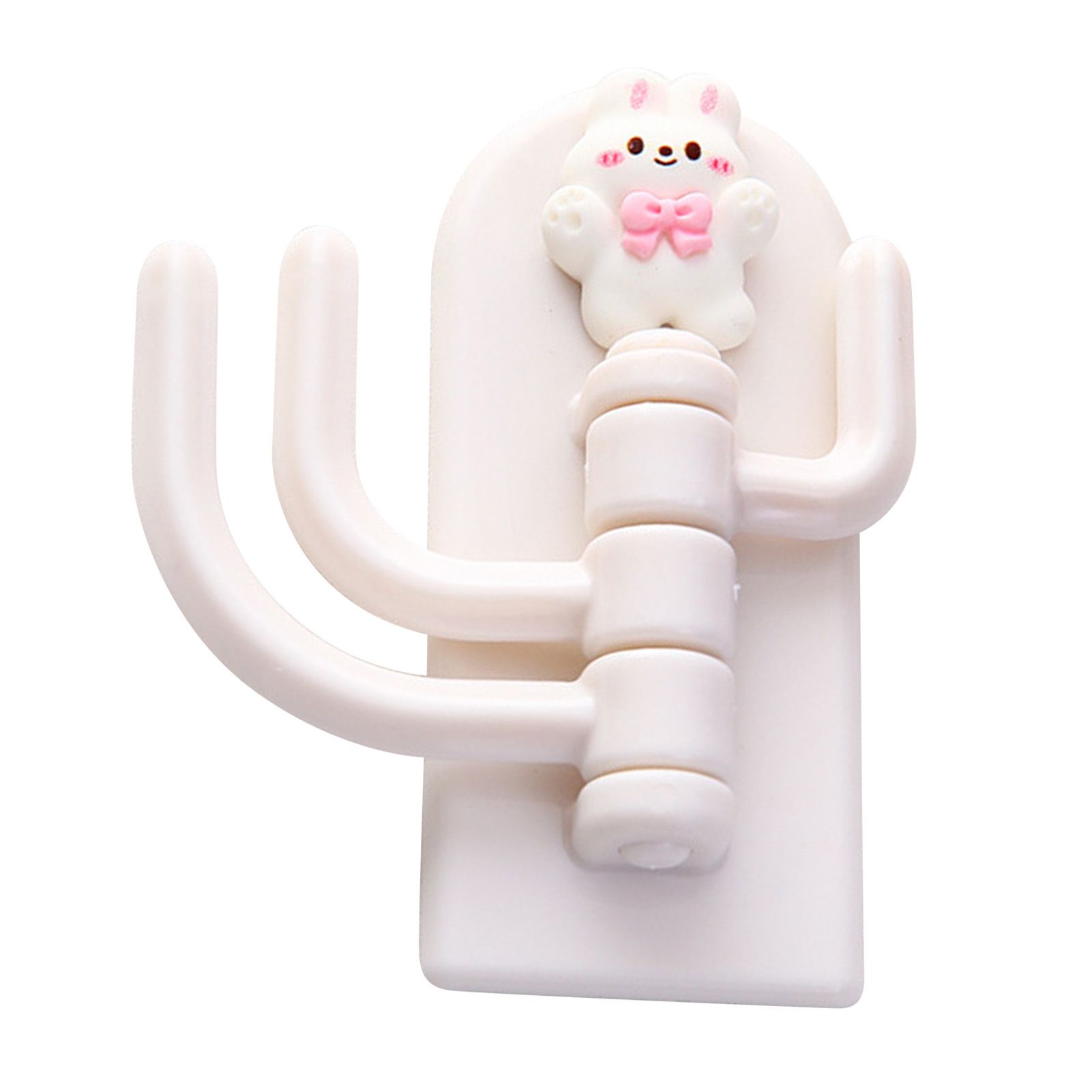 Self Adhesive Hanger Punch Free Rotating 3 Hooks Cute Animal Wall Door Holder view 2