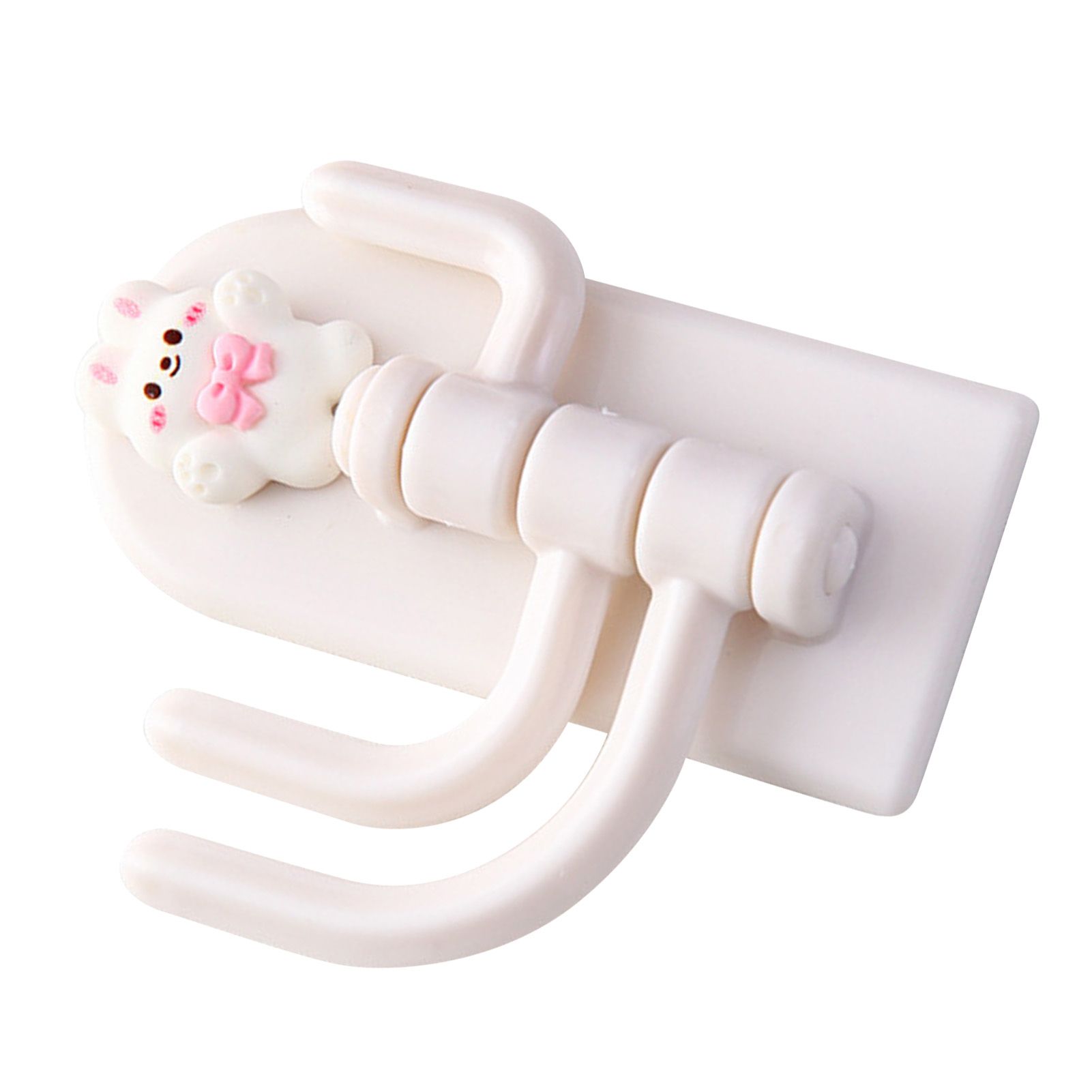 Self Adhesive Hanger Punch Free Rotating 3 Hooks Cute Animal Wall Door Holder view 3