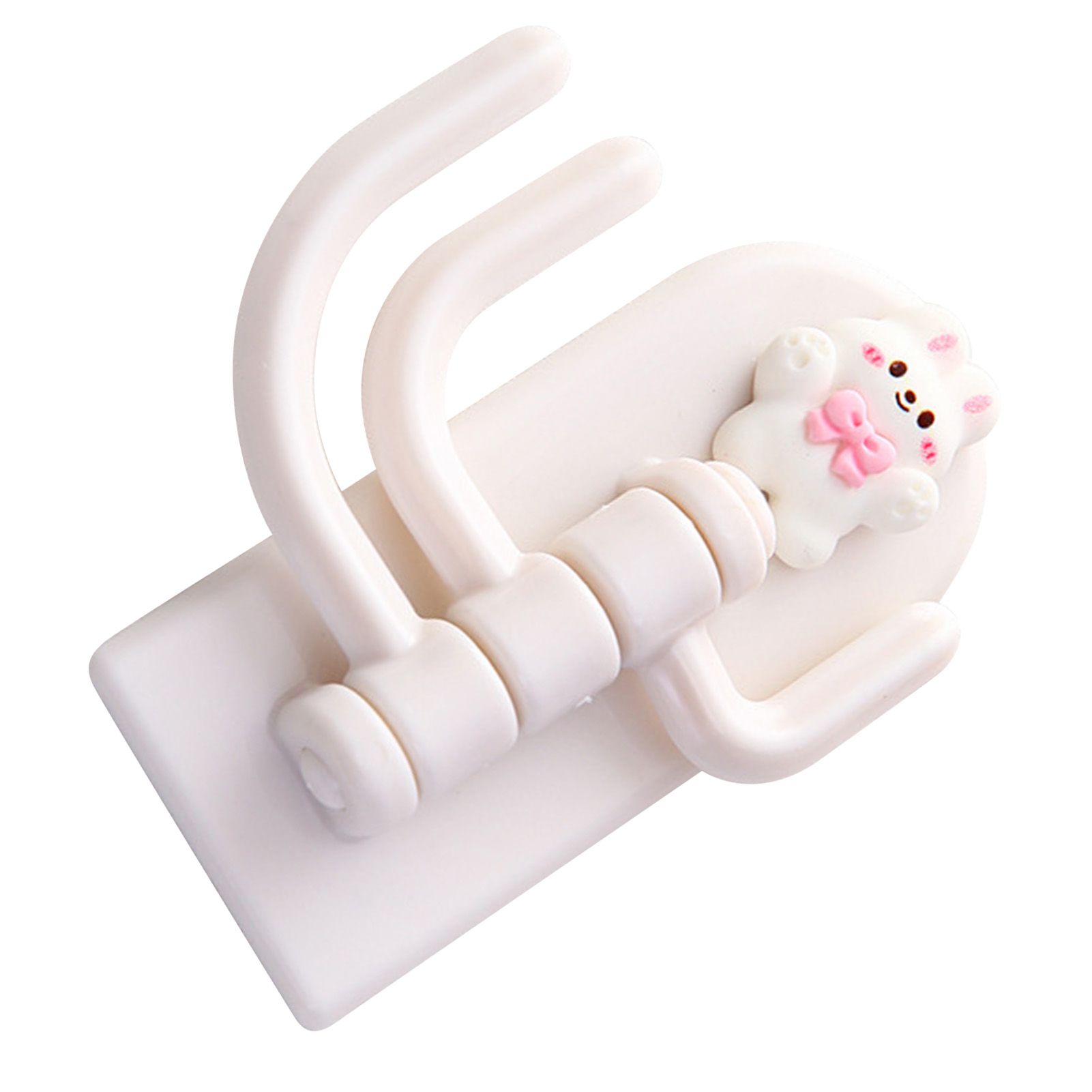 Self Adhesive Hanger Punch Free Rotating 3 Hooks Cute Animal Wall Door Holder view 4
