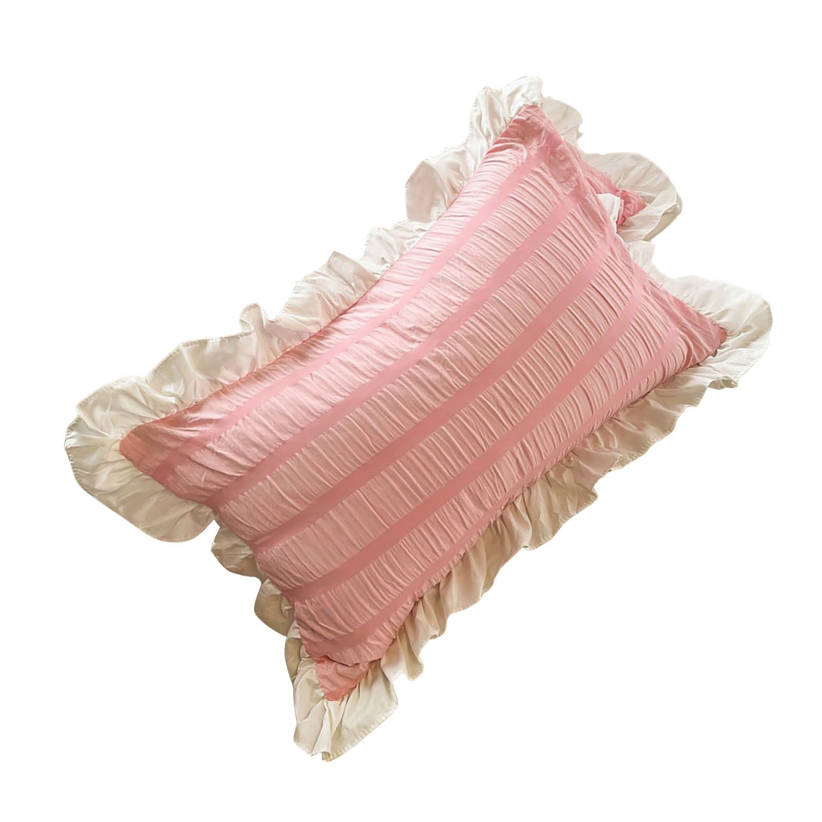 Ruffles Pillow Covers for Student Pure Color Breathable Lovely Pillow Cases view 2