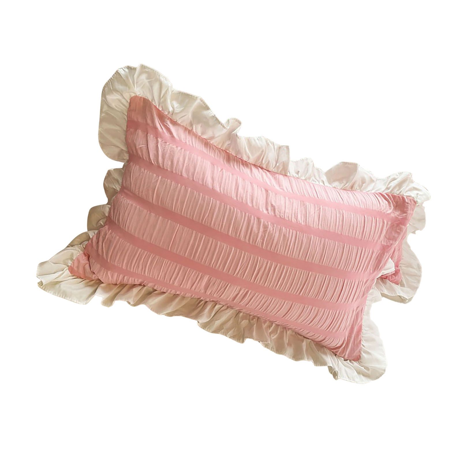 Ruffles Pillow Covers for Student Pure Color Breathable Lovely Pillow Cases view 3