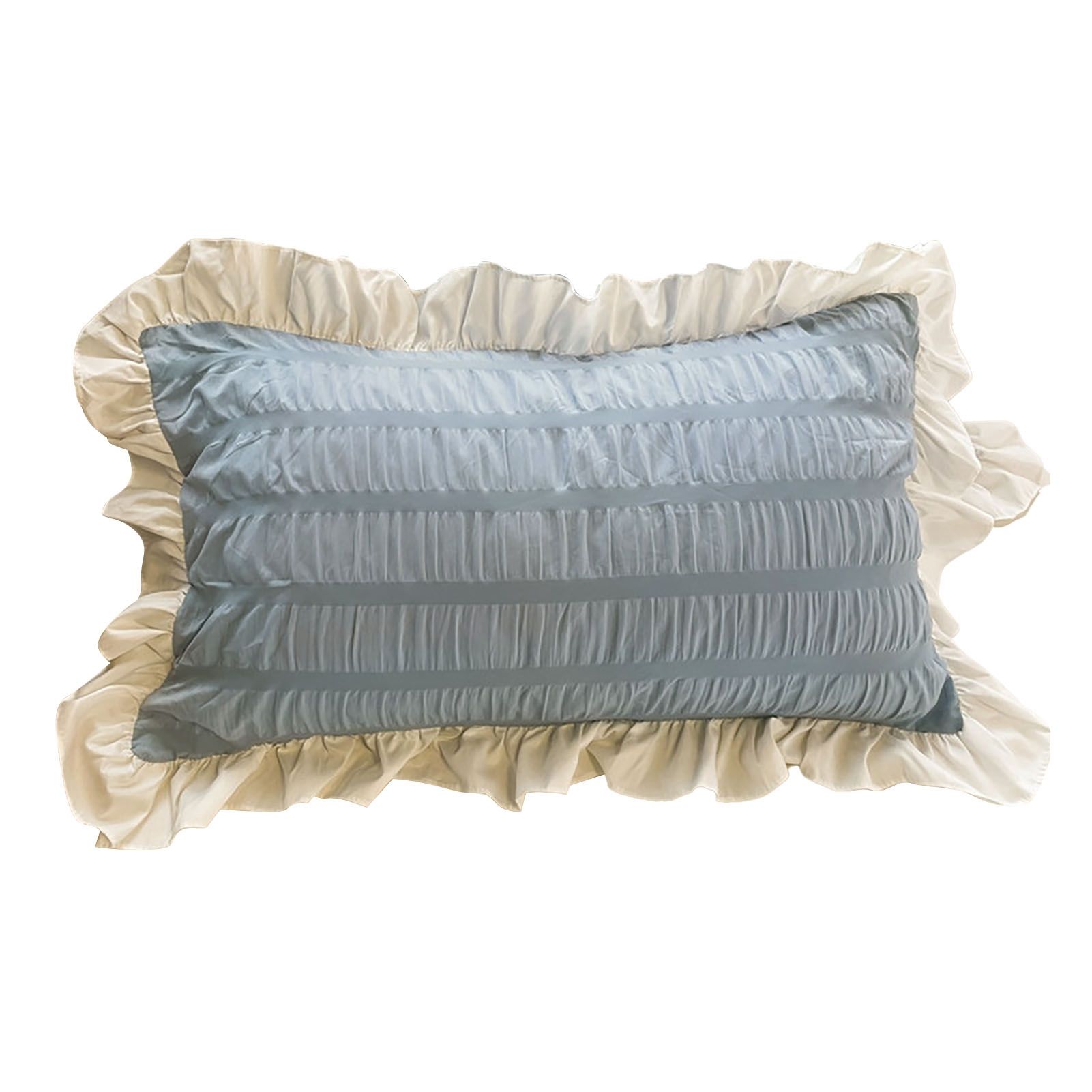 Ruffles Pillow Covers for Student Pure Color Breathable Lovely Pillow Cases