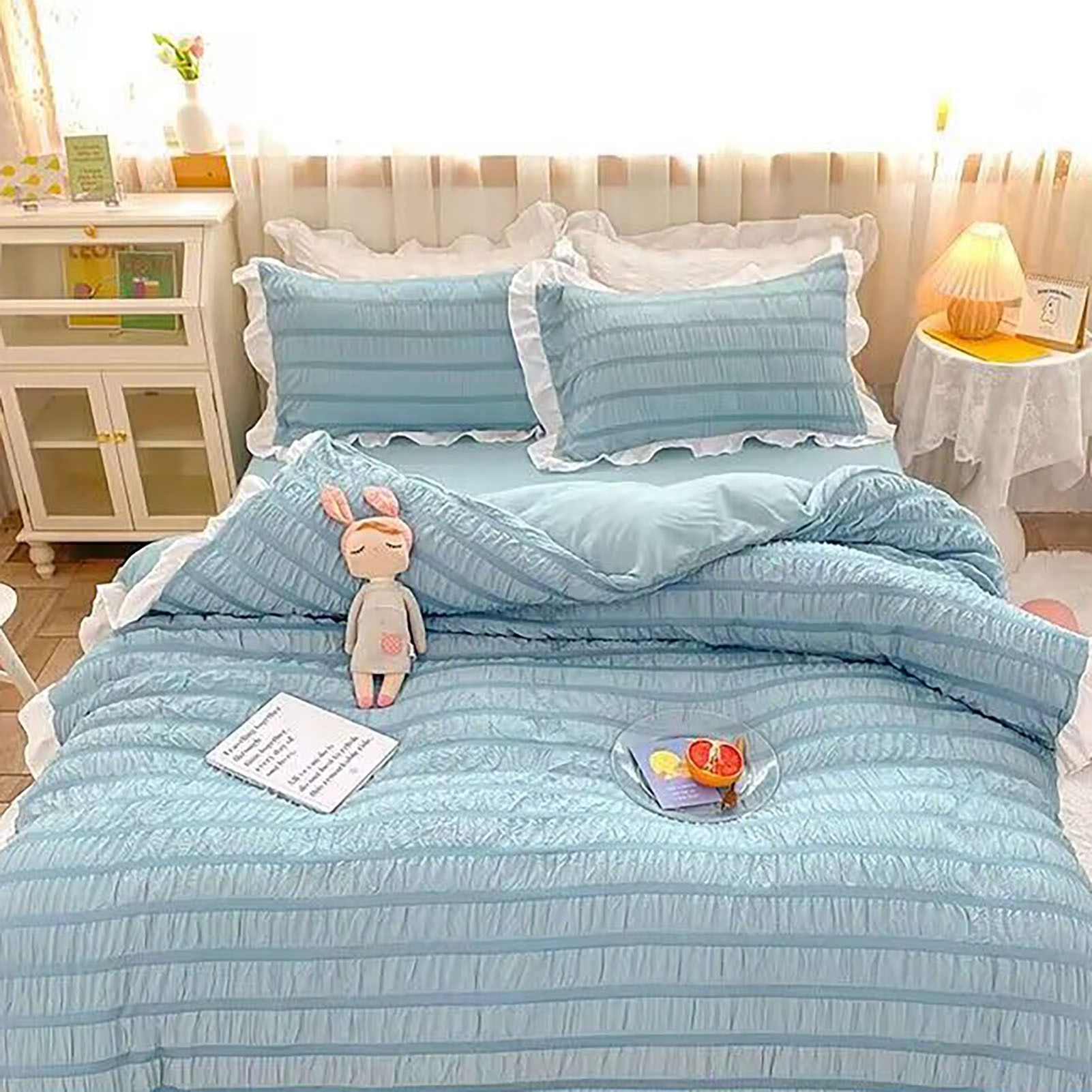 Ruffles Pillow Covers for Student Pure Color Breathable Lovely Pillow Cases view 8