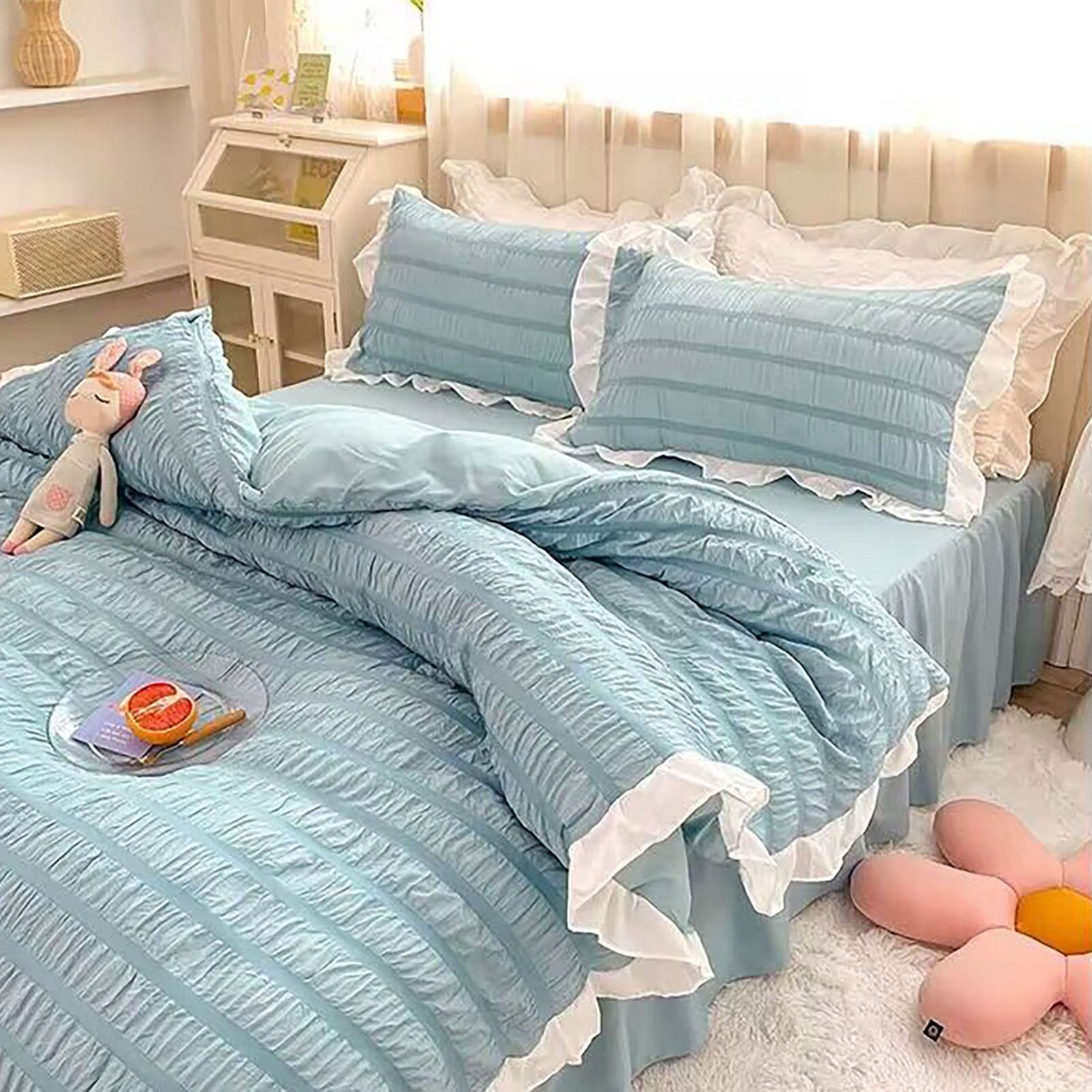 Ruffles Pillow Covers for Student Pure Color Breathable Lovely Pillow Cases view 9