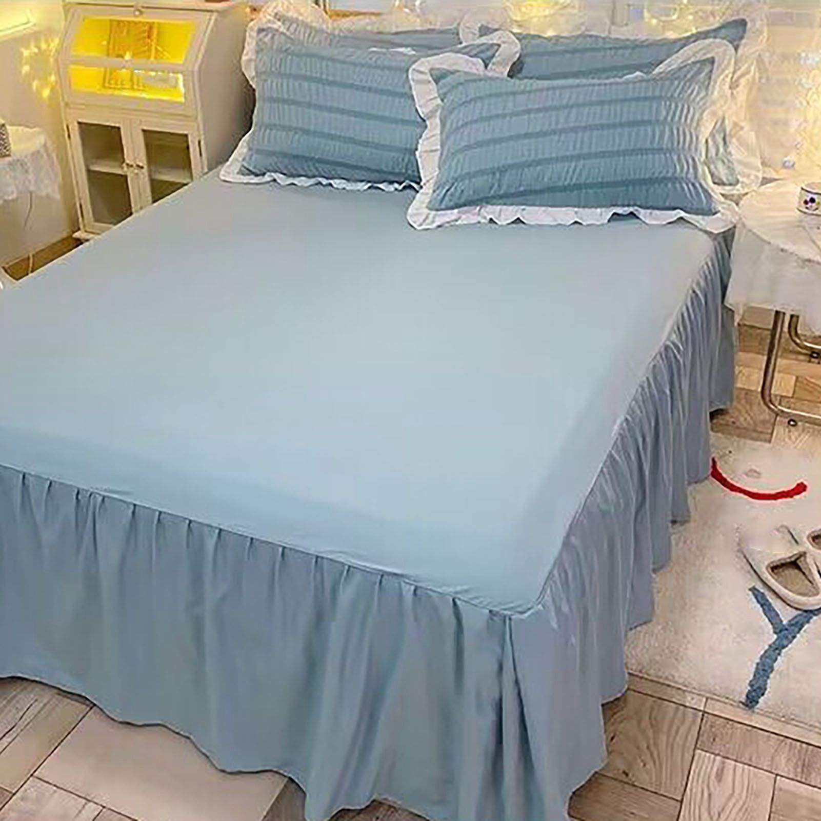 Ruffles Pillow Covers for Student Pure Color Breathable Lovely Pillow Cases view 10