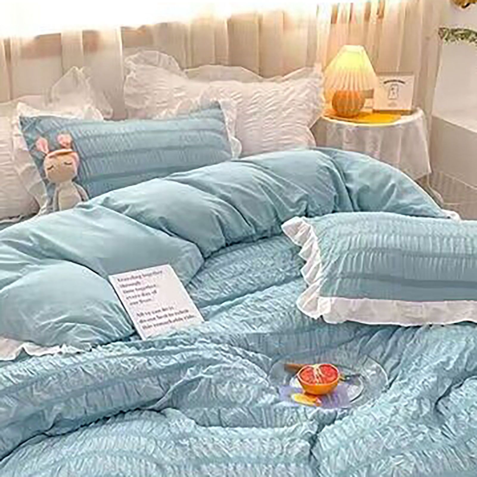 Ruffles Pillow Covers for Student Pure Color Breathable Lovely Pillow Cases view 12