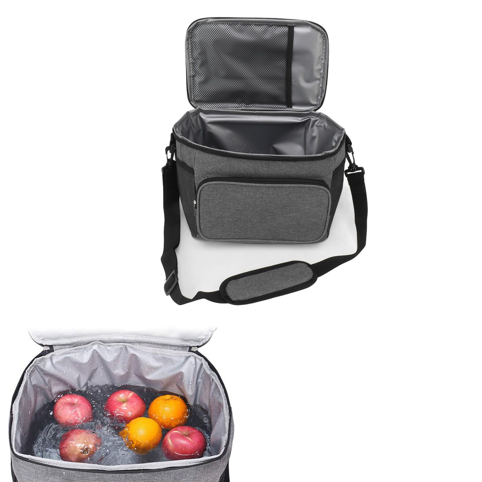 Lunch Bag 10L Collapsible Adjustable Strap Leakproof Portable Handle Insulated view 12
