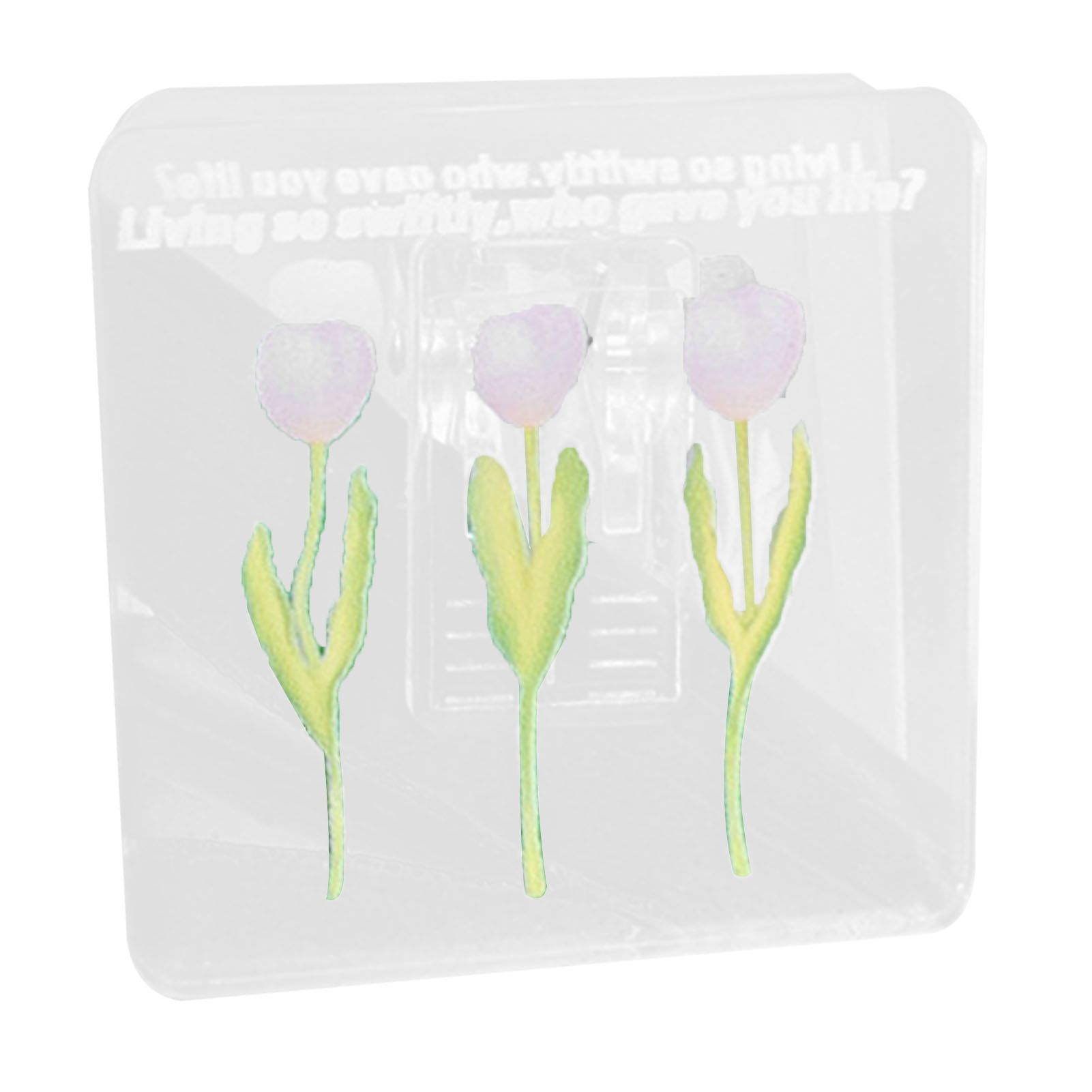 Double Sided Photo Clip Acrylic Tulip Pattern Multifunctional Transparent