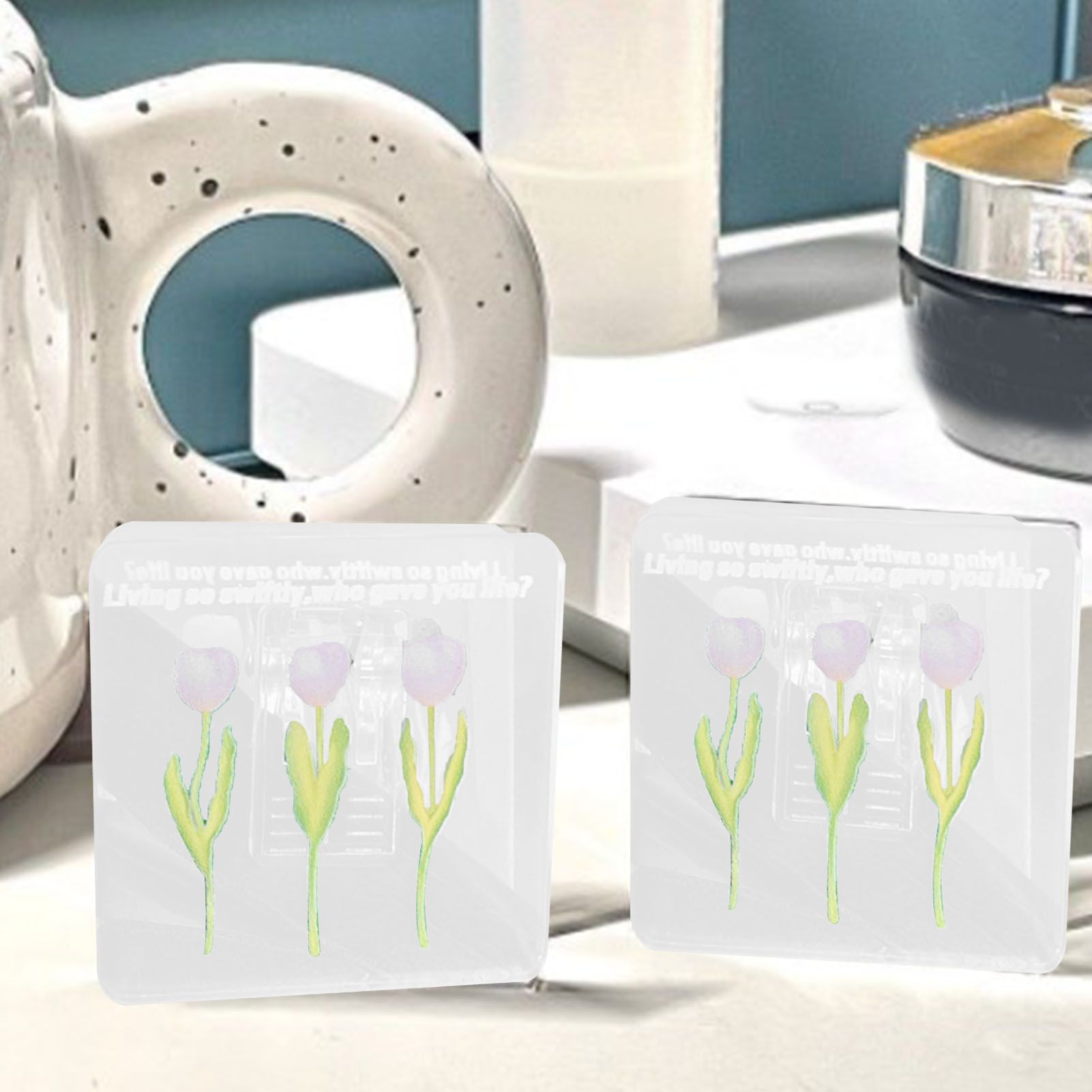 Double Sided Photo Clip Acrylic Tulip Pattern Multifunctional Transparent view 5