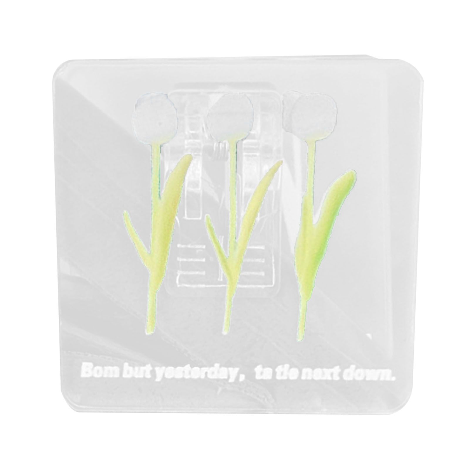 Double Sided Photo Clip Acrylic Tulip Pattern Multifunctional Transparent