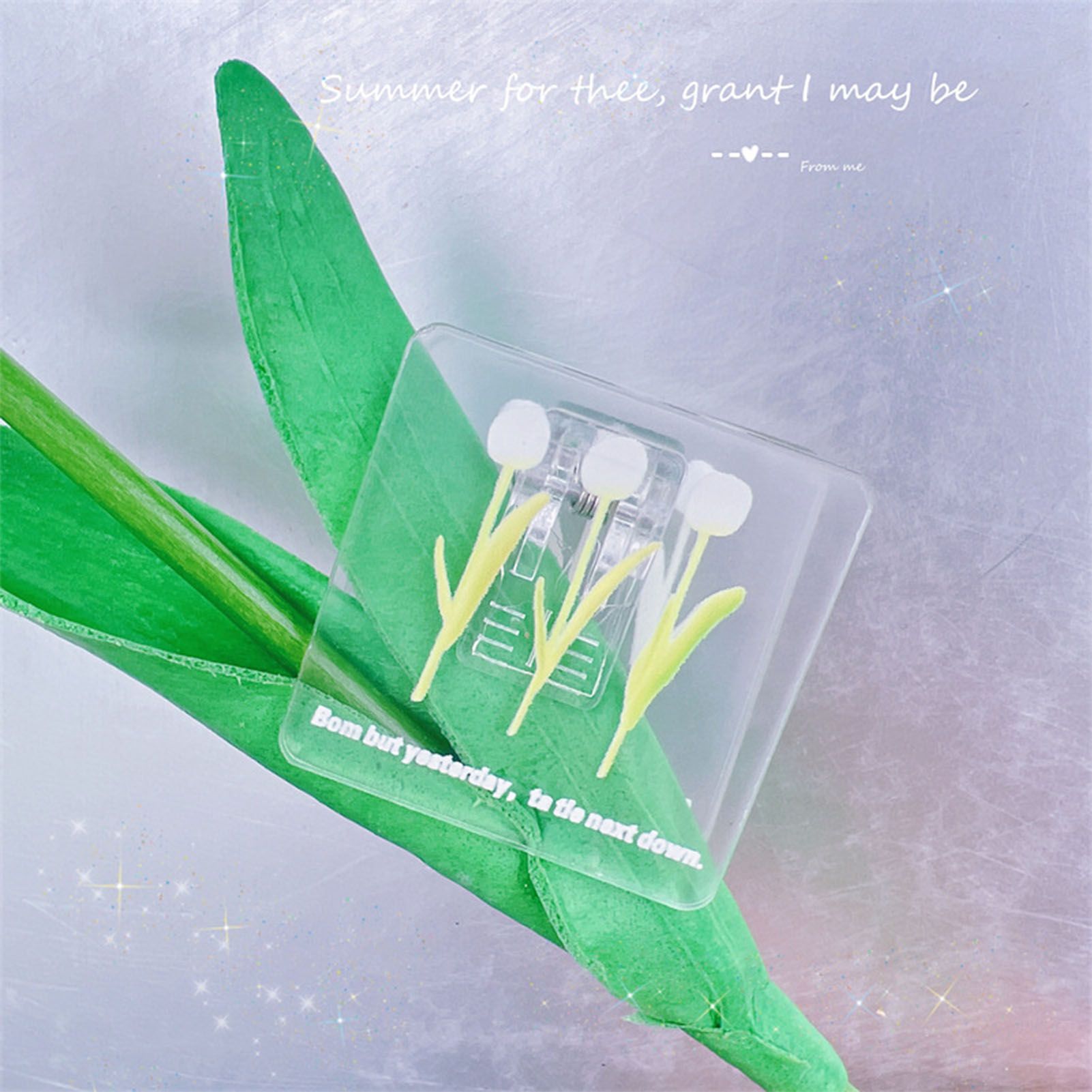 Double Sided Photo Clip Acrylic Tulip Pattern Multifunctional Transparent view 6