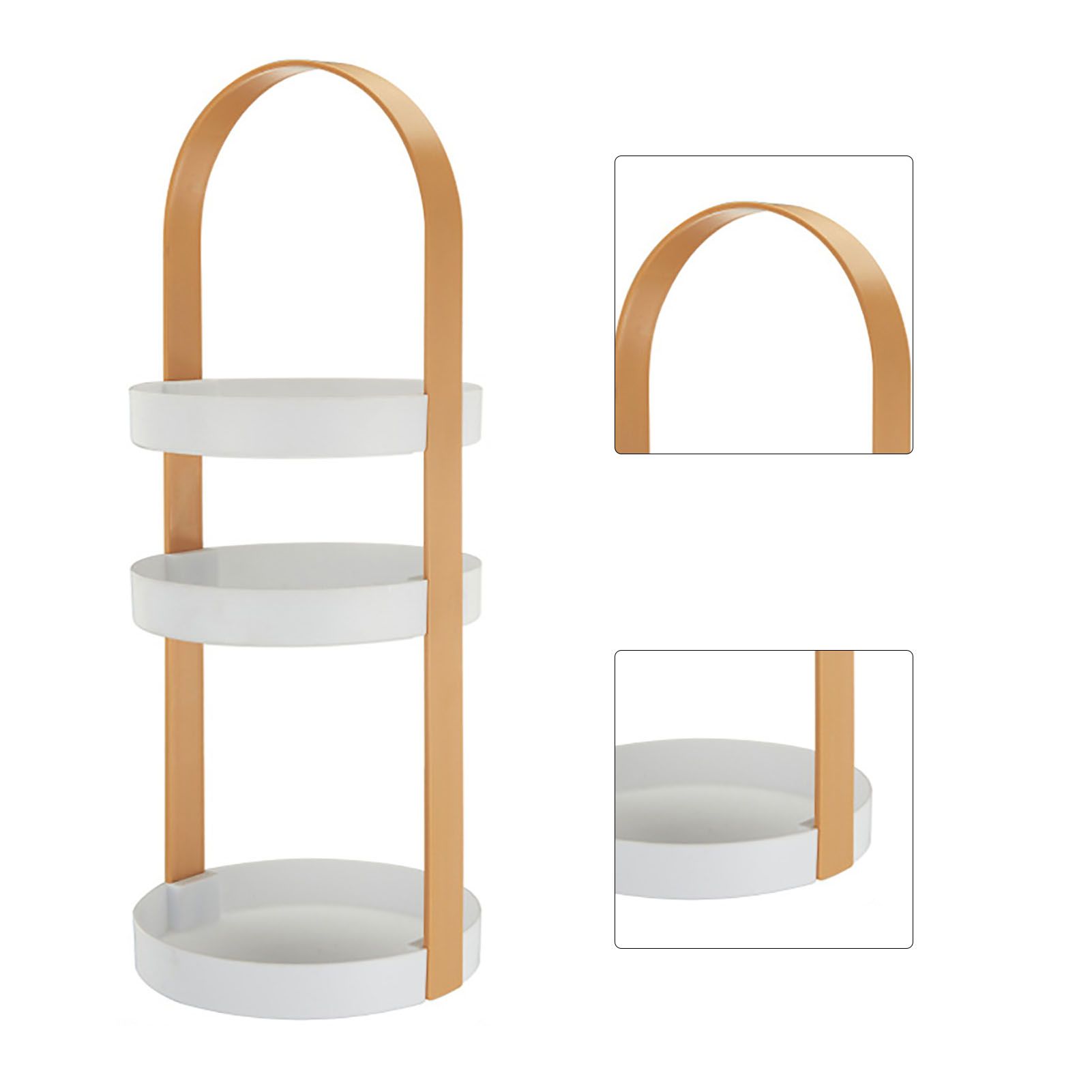 3 Layers Round Storage Rack Integral Handle 3 Layer Storage Round Stand for view 4