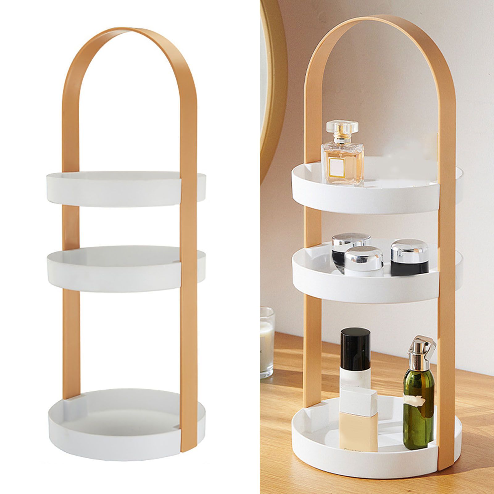 3 Layers Round Storage Rack Integral Handle 3 Layer Storage Round Stand for view 5