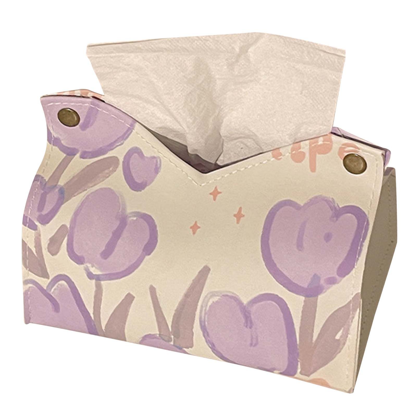 Paper Box Cover Large Cute PU Leather Facial Hand Paper Box Cover for Bedroom