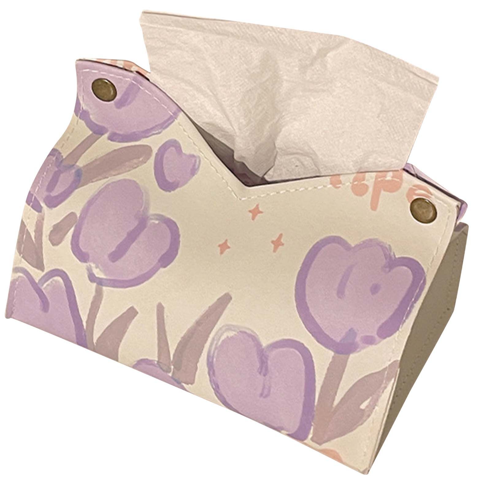 Paper Box Cover Large Cute PU Leather Facial Hand Paper Box Cover for Bedroom view 2