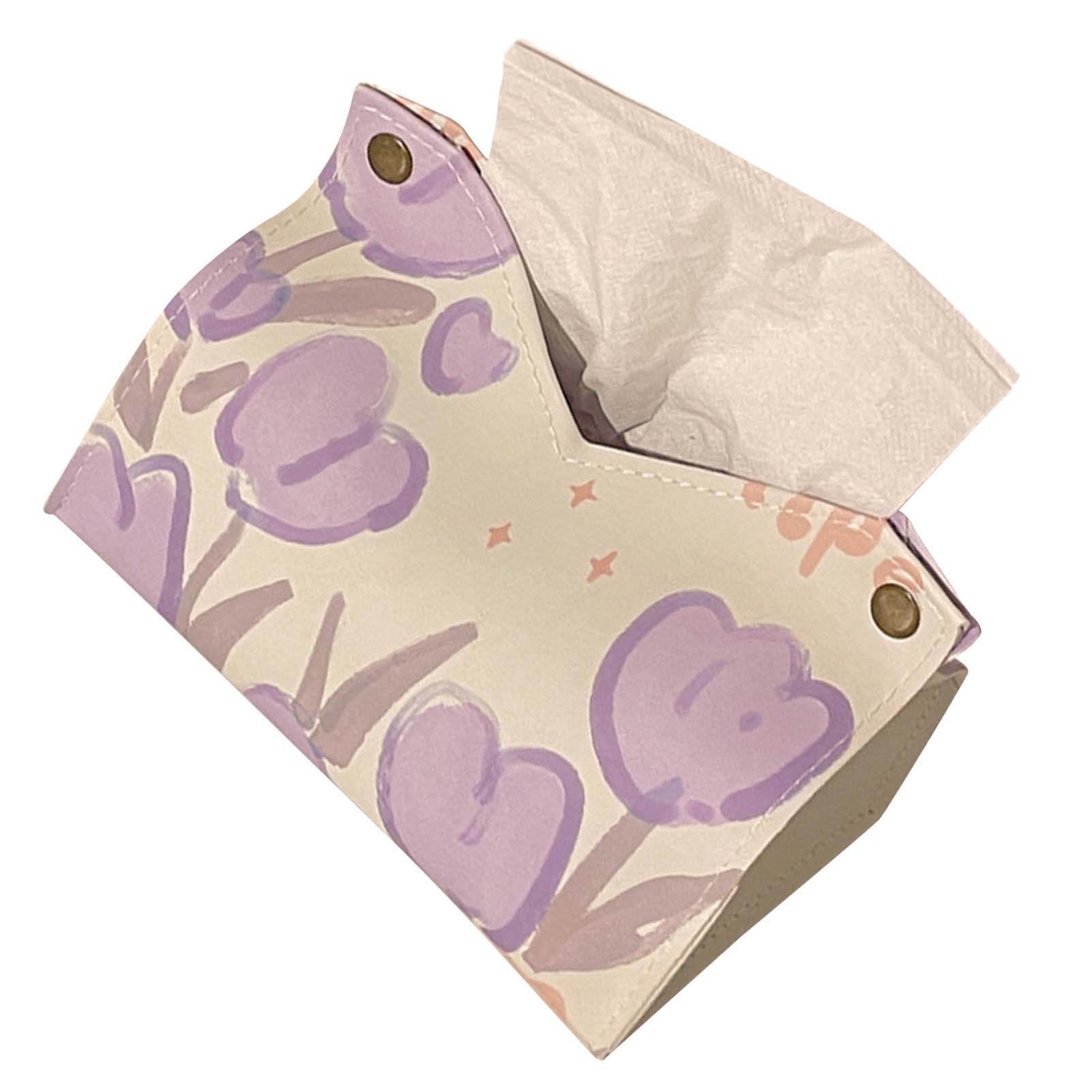 Paper Box Cover Large Cute PU Leather Facial Hand Paper Box Cover for Bedroom view 4