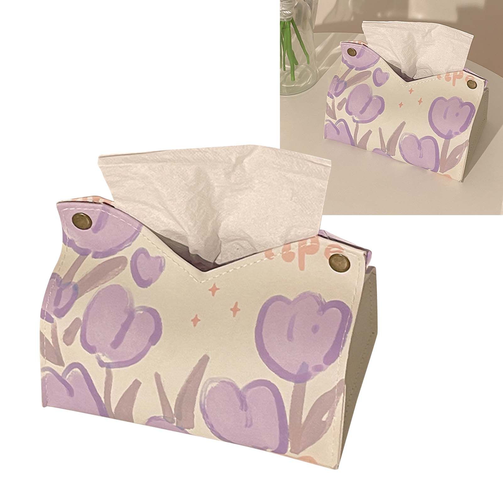 Paper Box Cover Large Cute PU Leather Facial Hand Paper Box Cover for Bedroom view 6