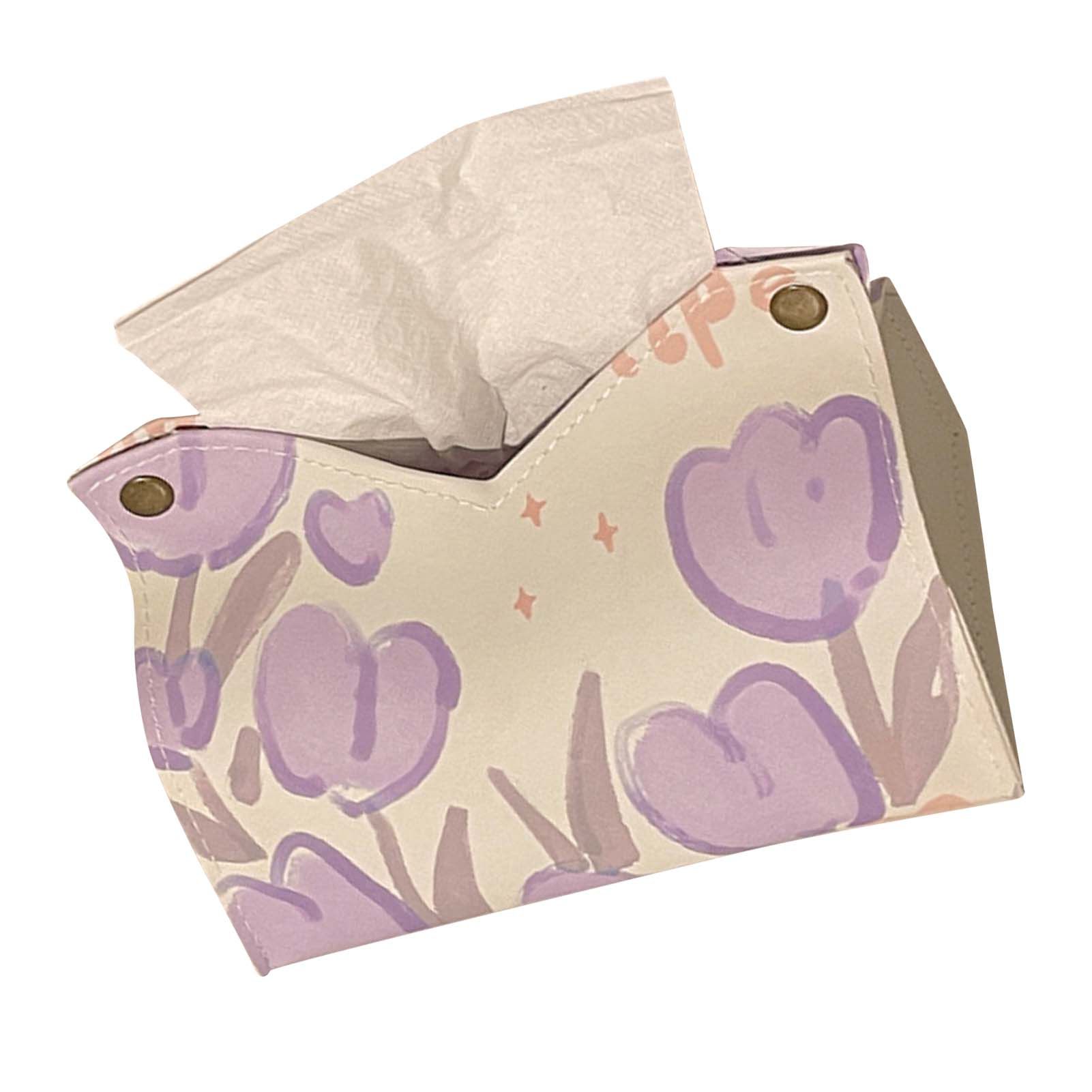 Paper Box Cover Large Cute PU Leather Facial Hand Paper Box Cover for Bedroom view 10