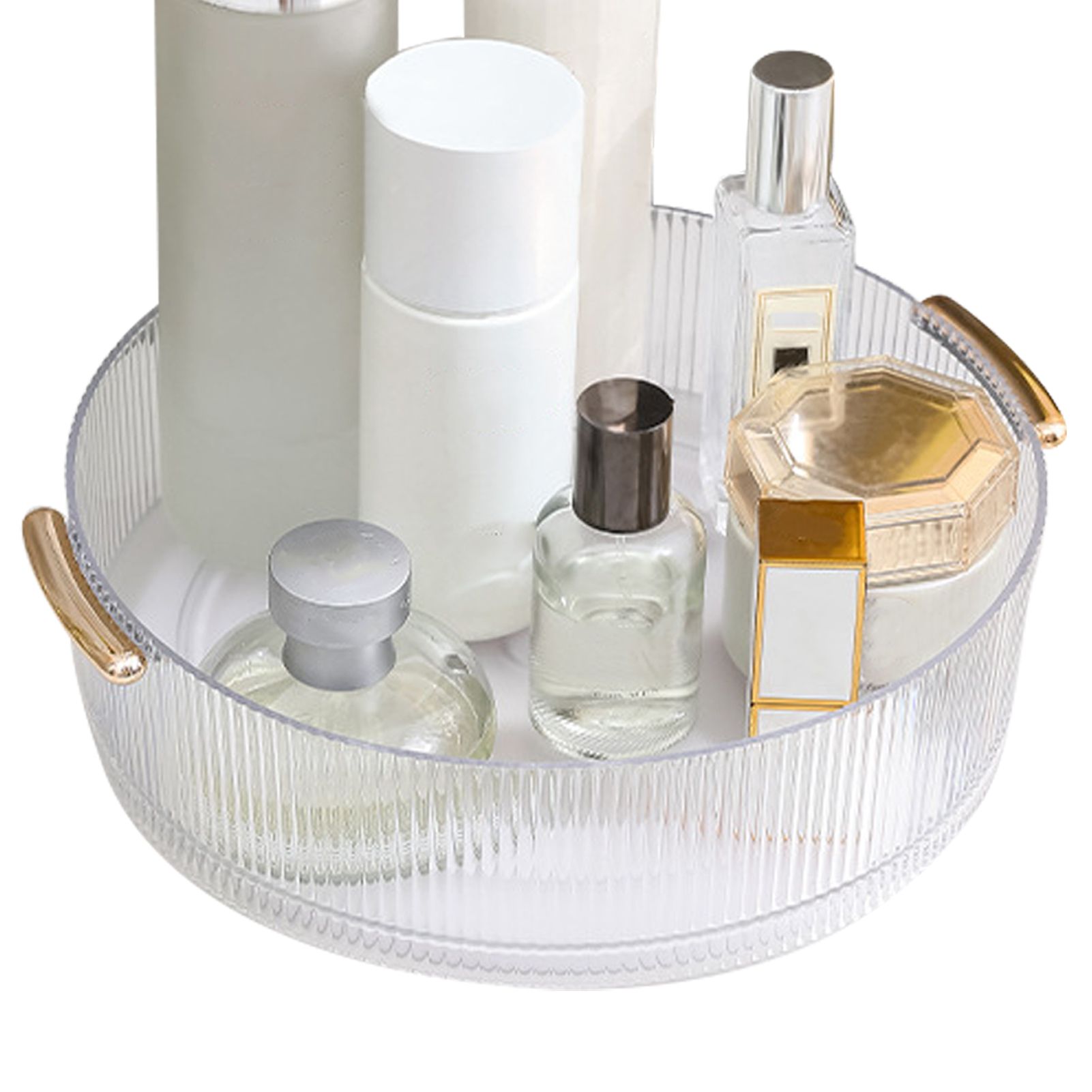 360 Rotating Cosmetic Organizer Texture Storage Rotating Makeup Desk Organizer view 2