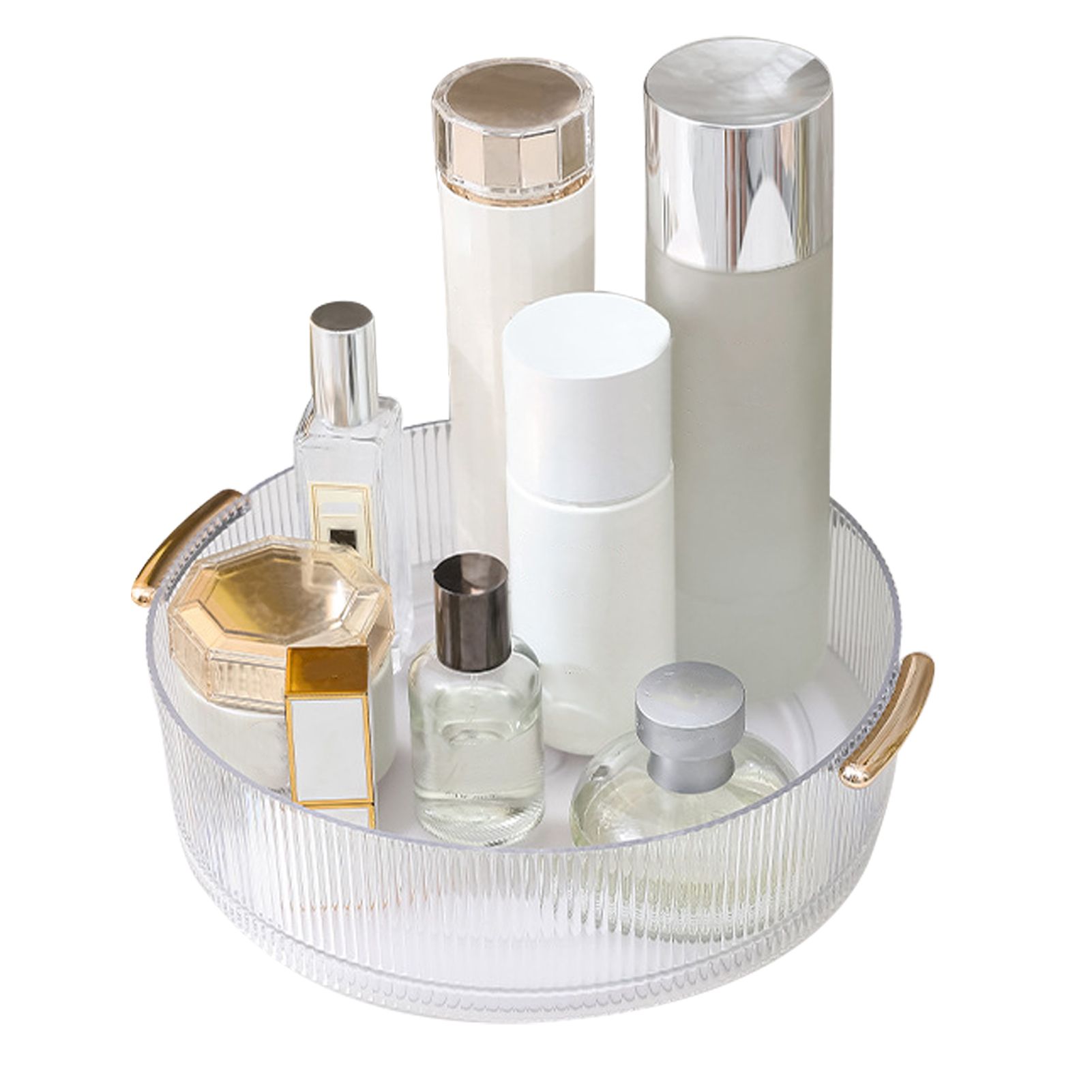 360 Rotating Cosmetic Organizer Texture Storage Rotating Makeup Desk Organizer view 4