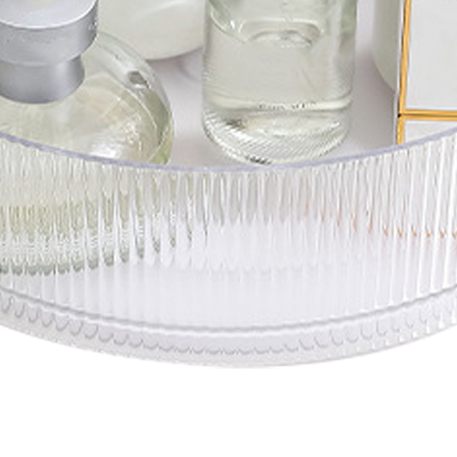 360 Rotating Cosmetic Organizer Texture Storage Rotating Makeup Desk Organizer view 8
