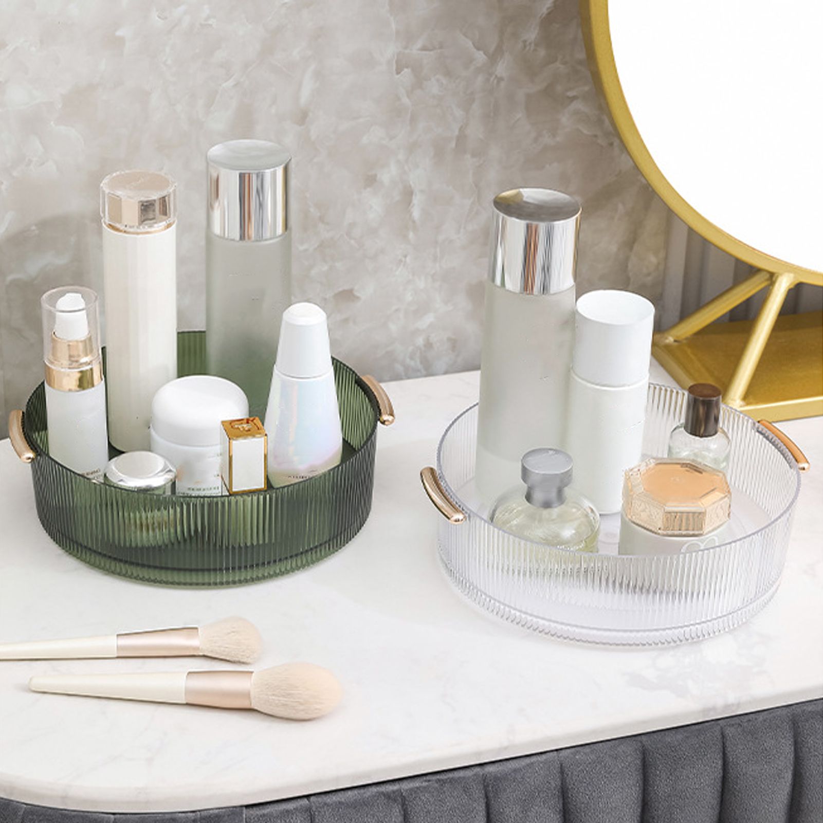 360 Rotating Cosmetic Organizer Texture Storage Rotating Makeup Desk Organizer view 11