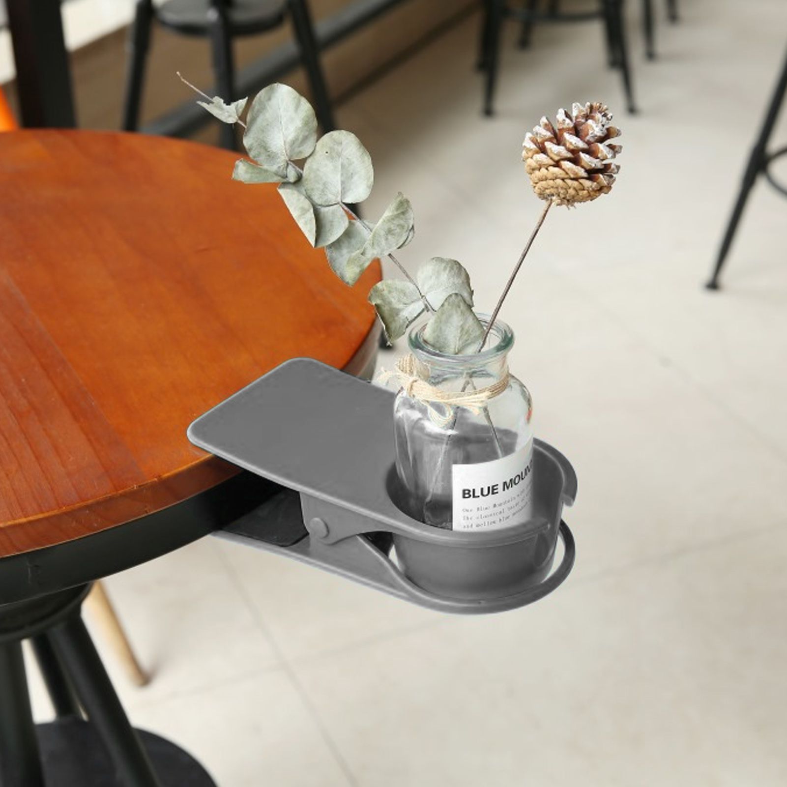 Desk Cup Holder Clip Space Saving Large Multifunctional Table Clamp Mug Stand view 5